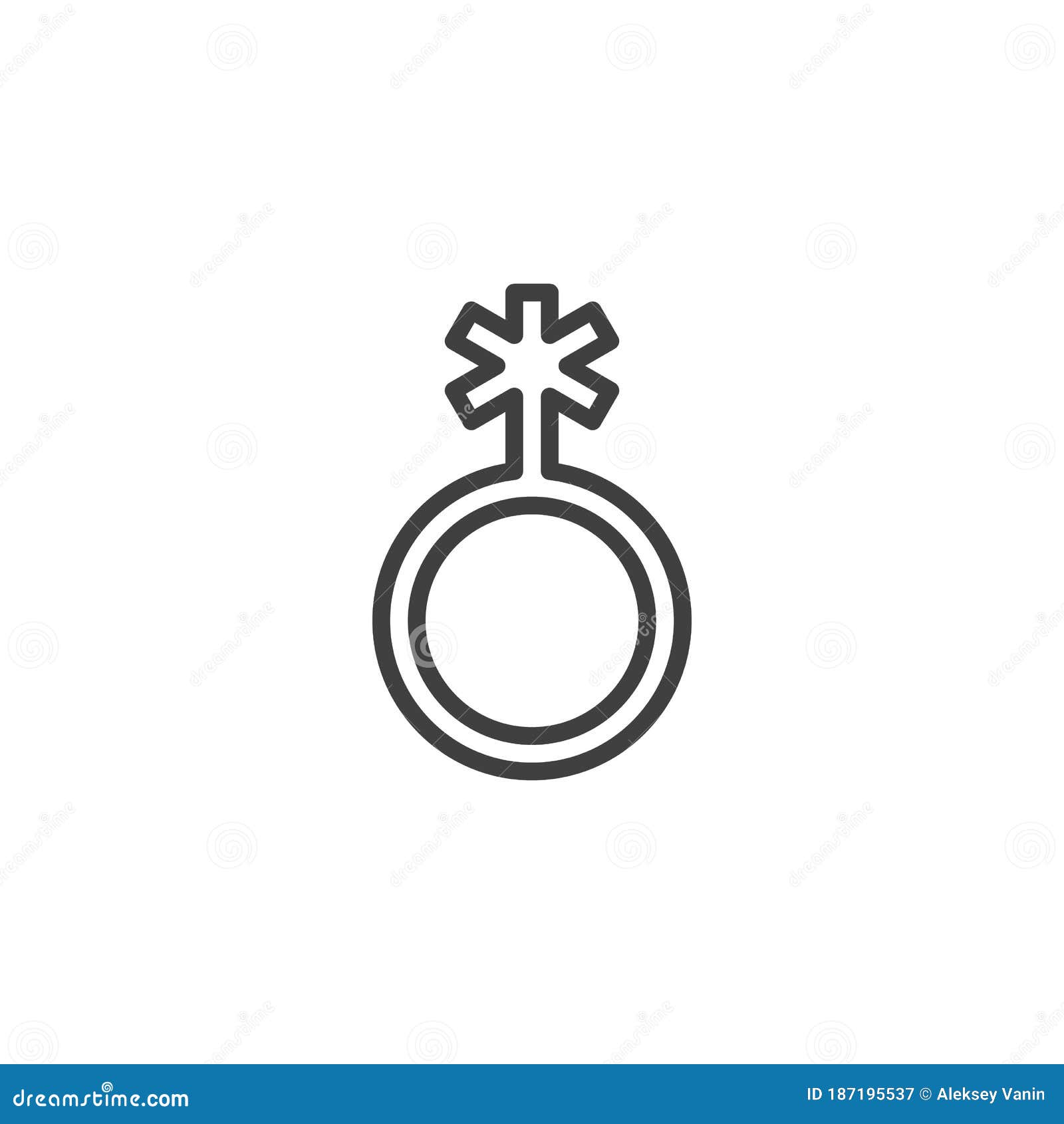 Genderqueer Line Icon Stock Vector Illustration Of Sexual 187195537