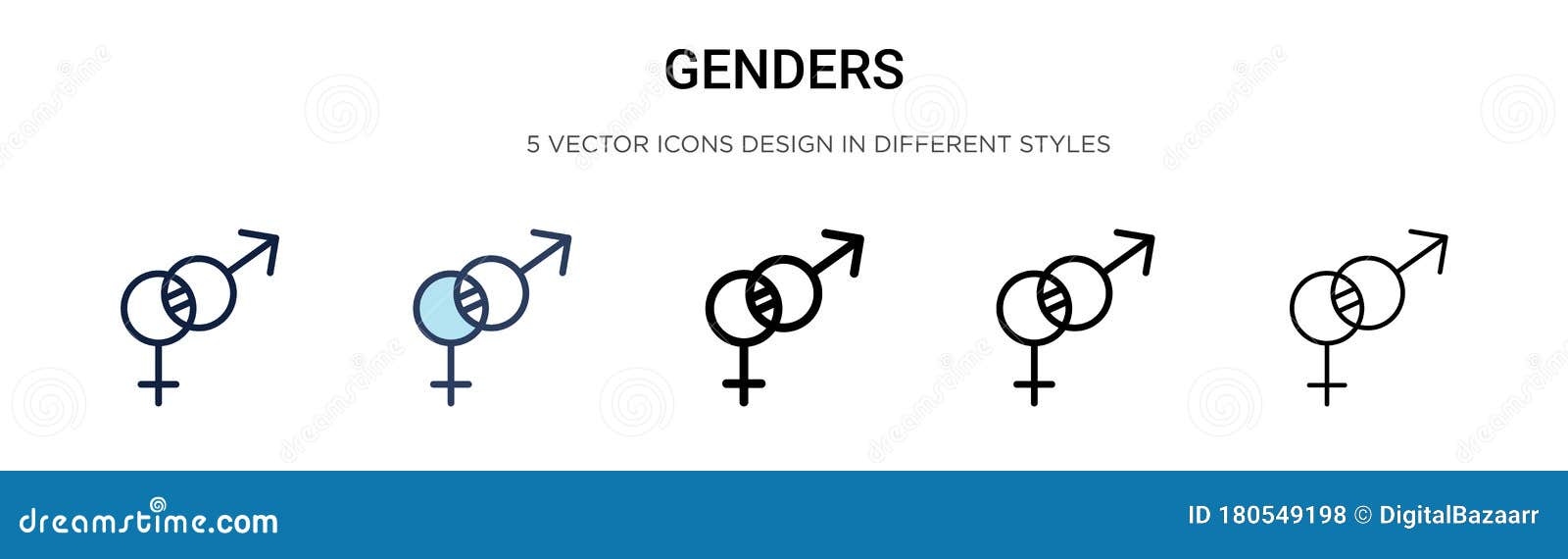 Genders Icon in Filled, Thin Line, Outline and Stroke Style. Vector ...