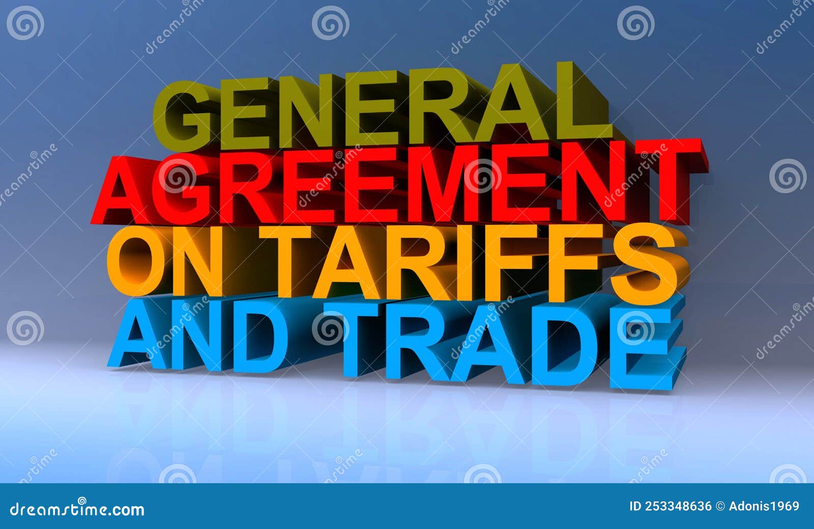 General Agreement on Tariffs and Trade on Blue Stock Illustration