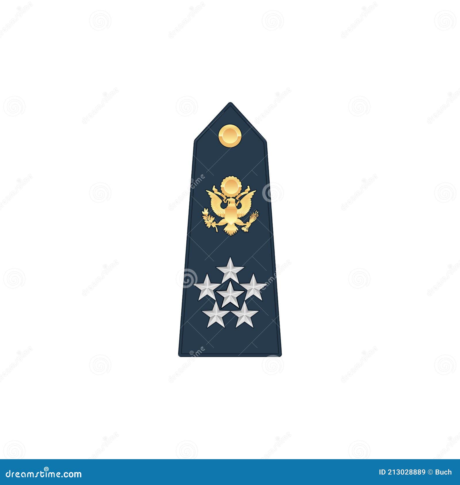 General Army Military Rank with Eagle, Five Stars Stock Vector ...