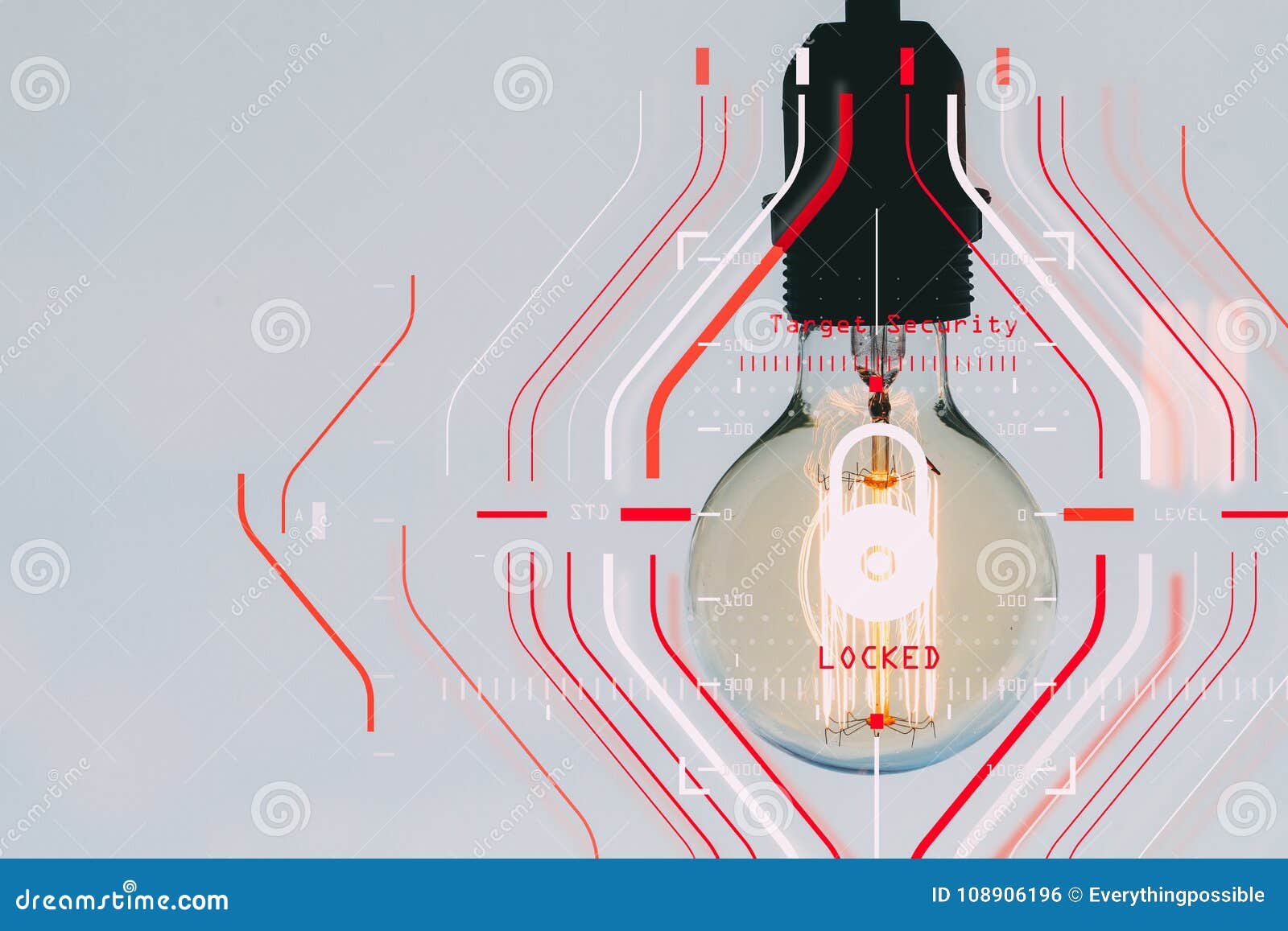 general data protection regulation (gdpr) and security concept.computer halogram target protection locked with success on light b