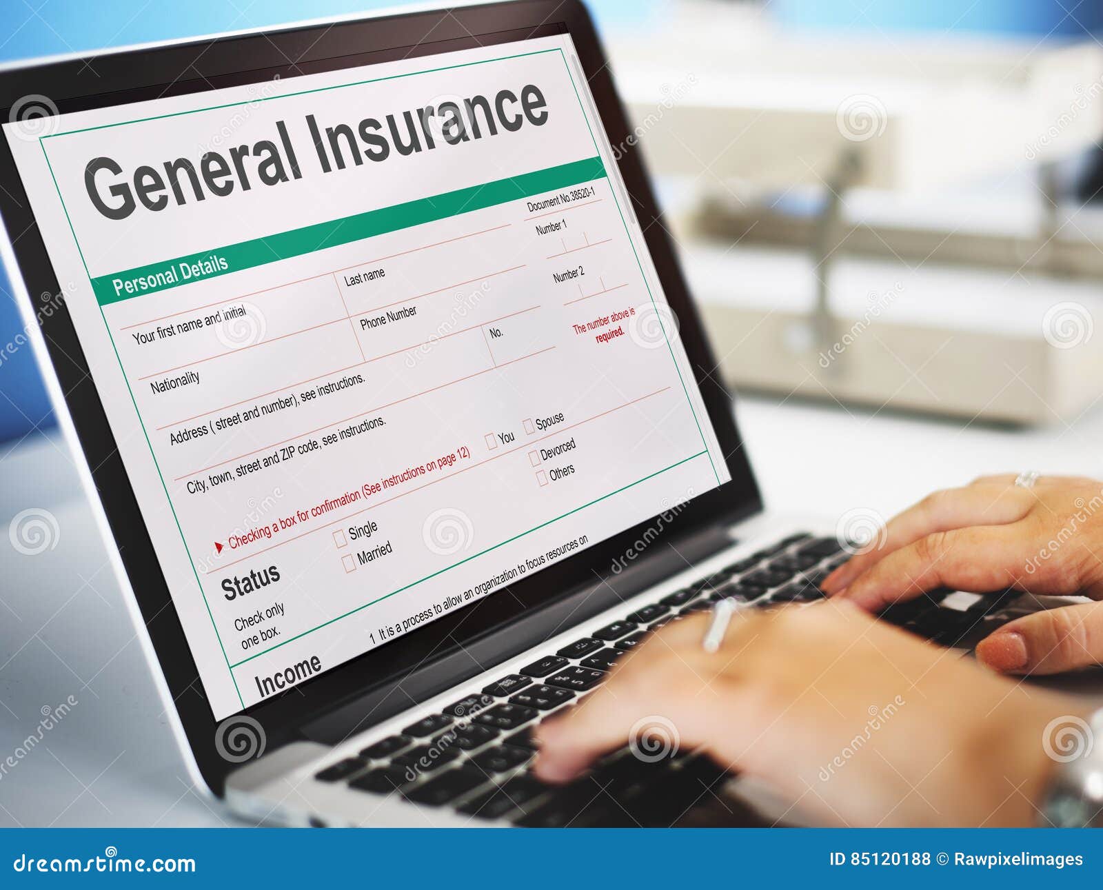 general insurance rebate form information concept