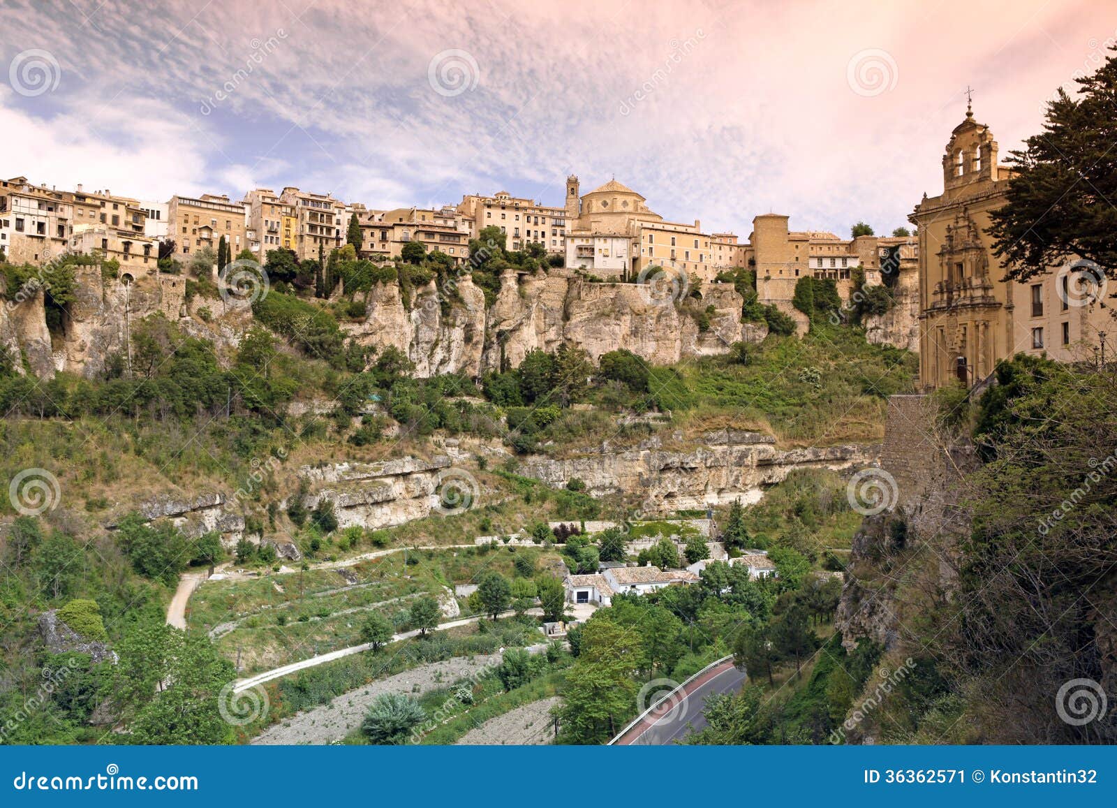 general view of cuenca town in the morning. castilla-la mancha,