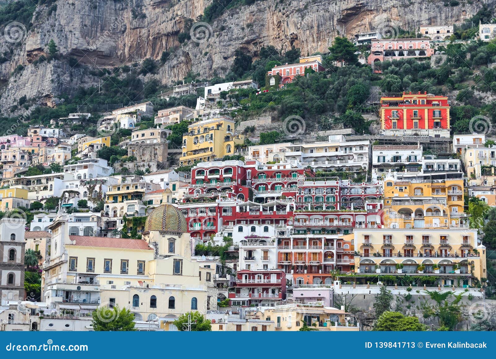 General View of Positano Town in Naples, Italy Stock Image - Image of ...