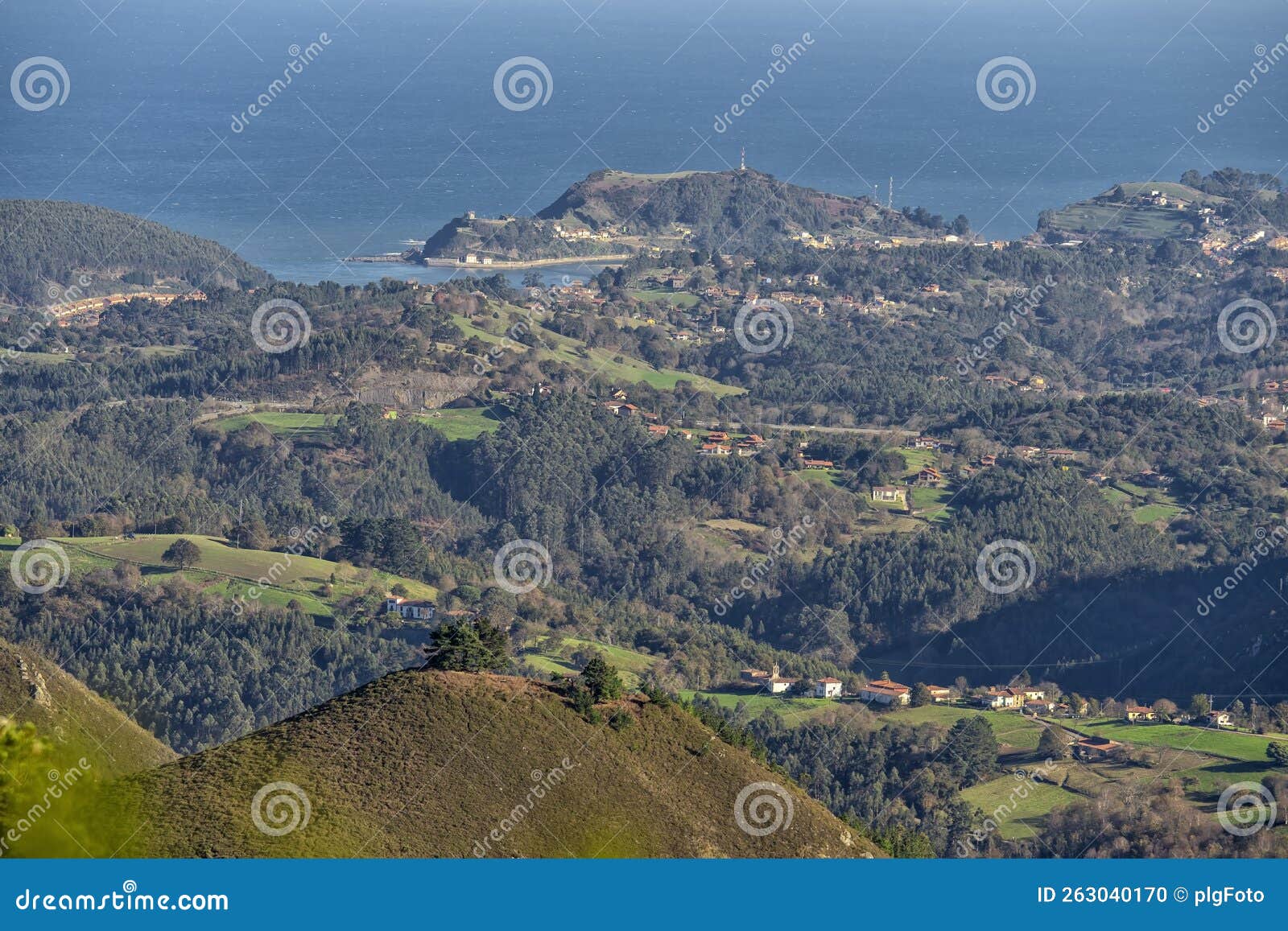 general view of the town ribadesella in spain