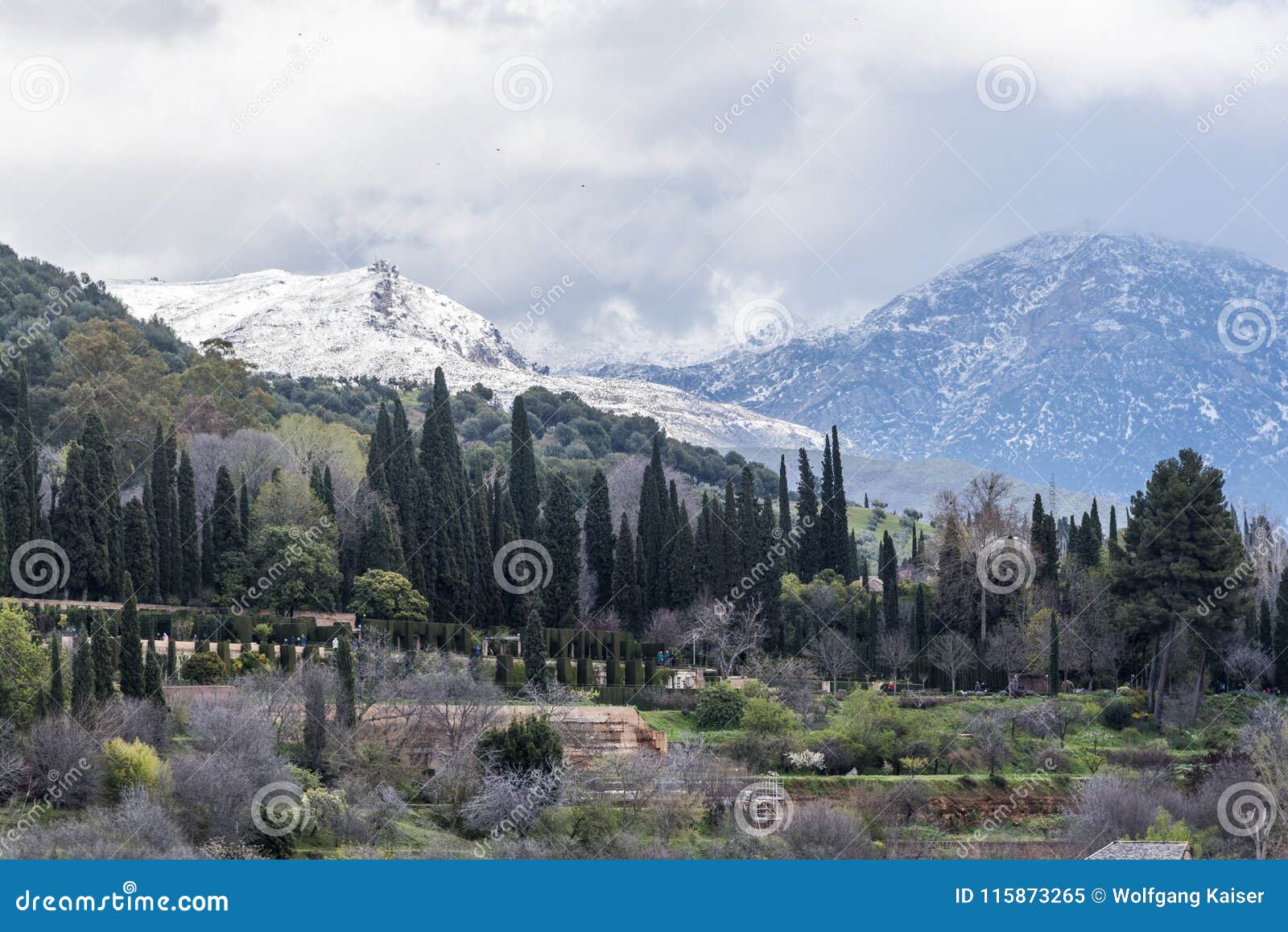 generalife and white nevada mountains