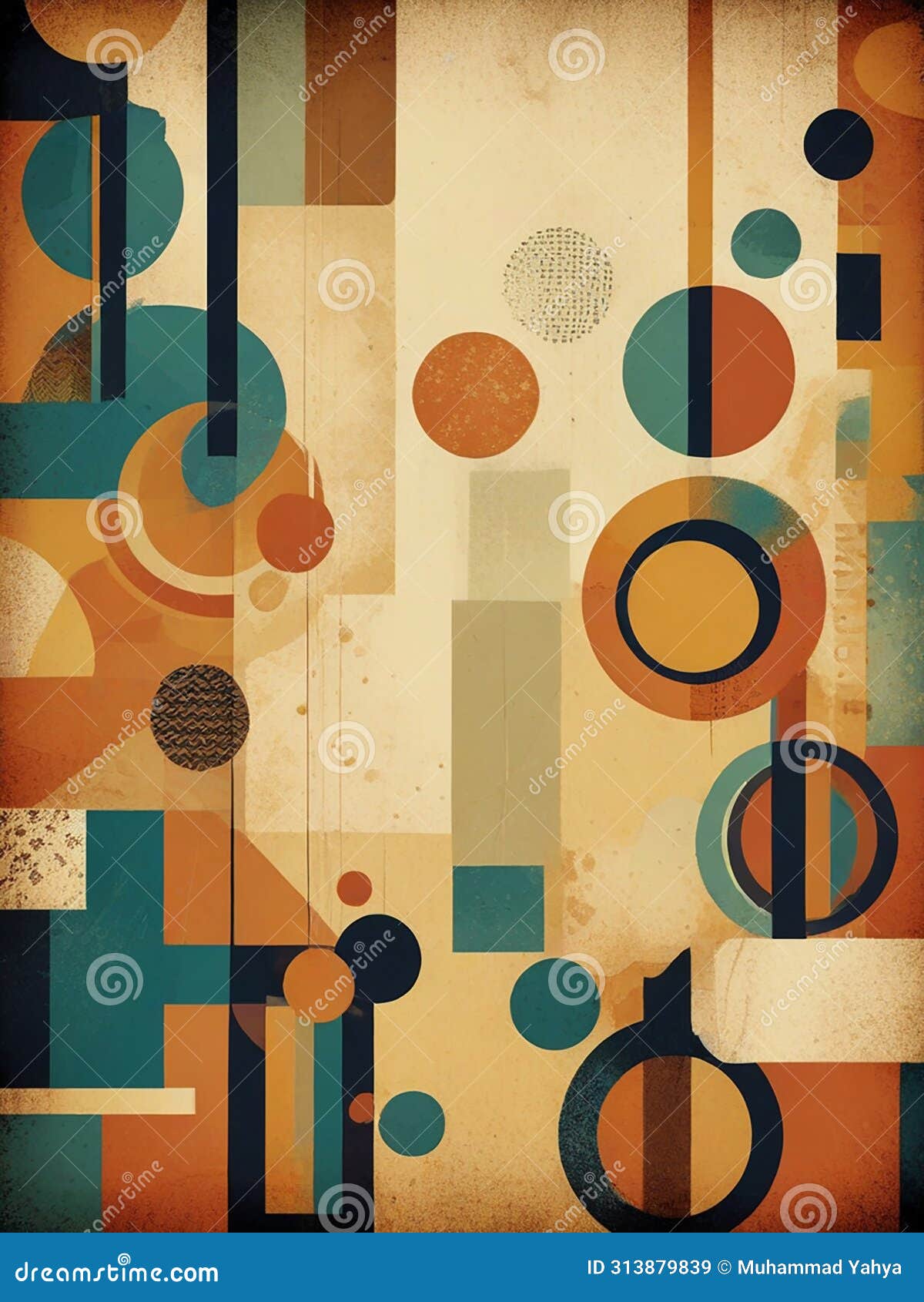 retro ristograph style background, faded, mottled colors, large s