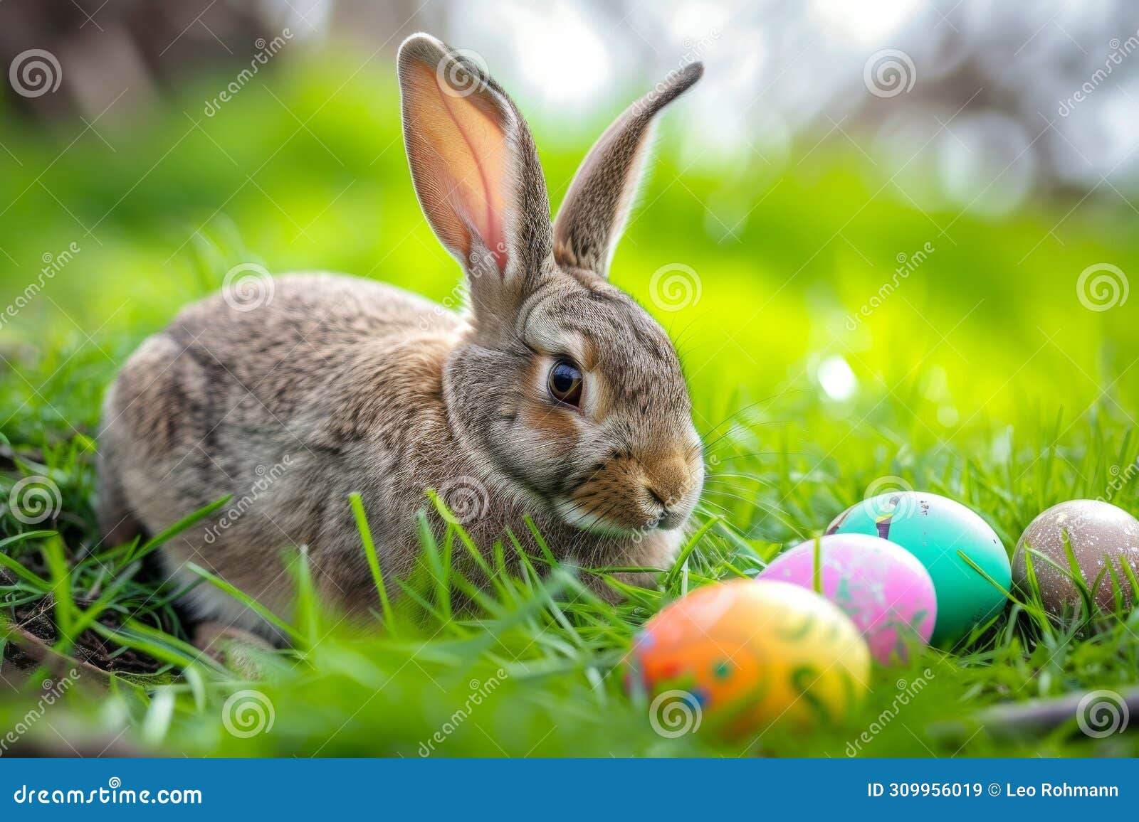 happy easter urban eggs floral fantasia basket. white amiable bunny decorations. delicate background wallpaper