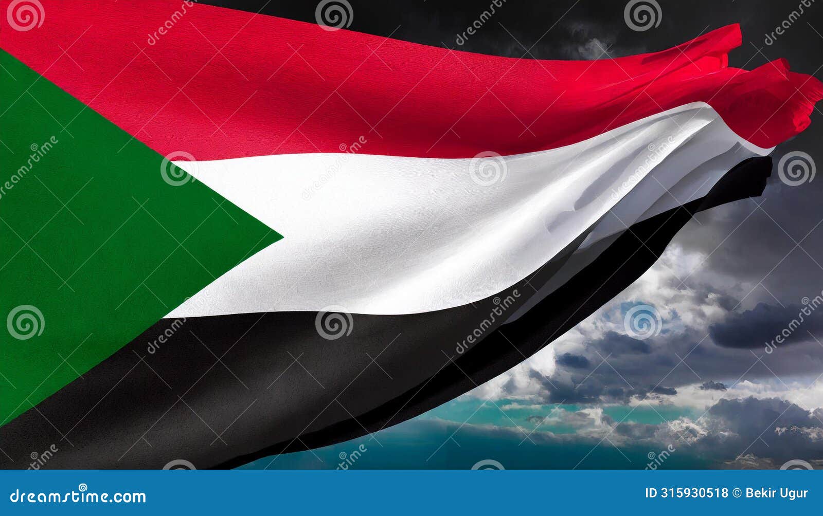 sudan flag. the national flag of sudan