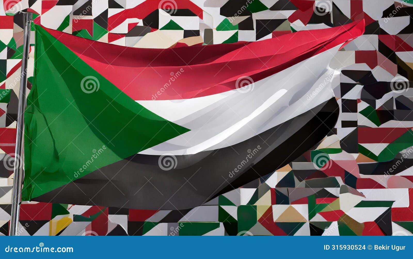 sudan flag. the national flag of sudan