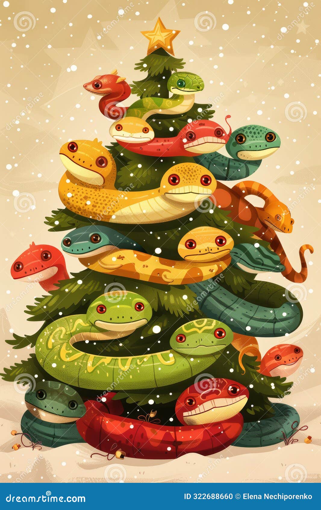 Christmas Tree Made Of A Snake, The Symbol Of The Year 2025 According