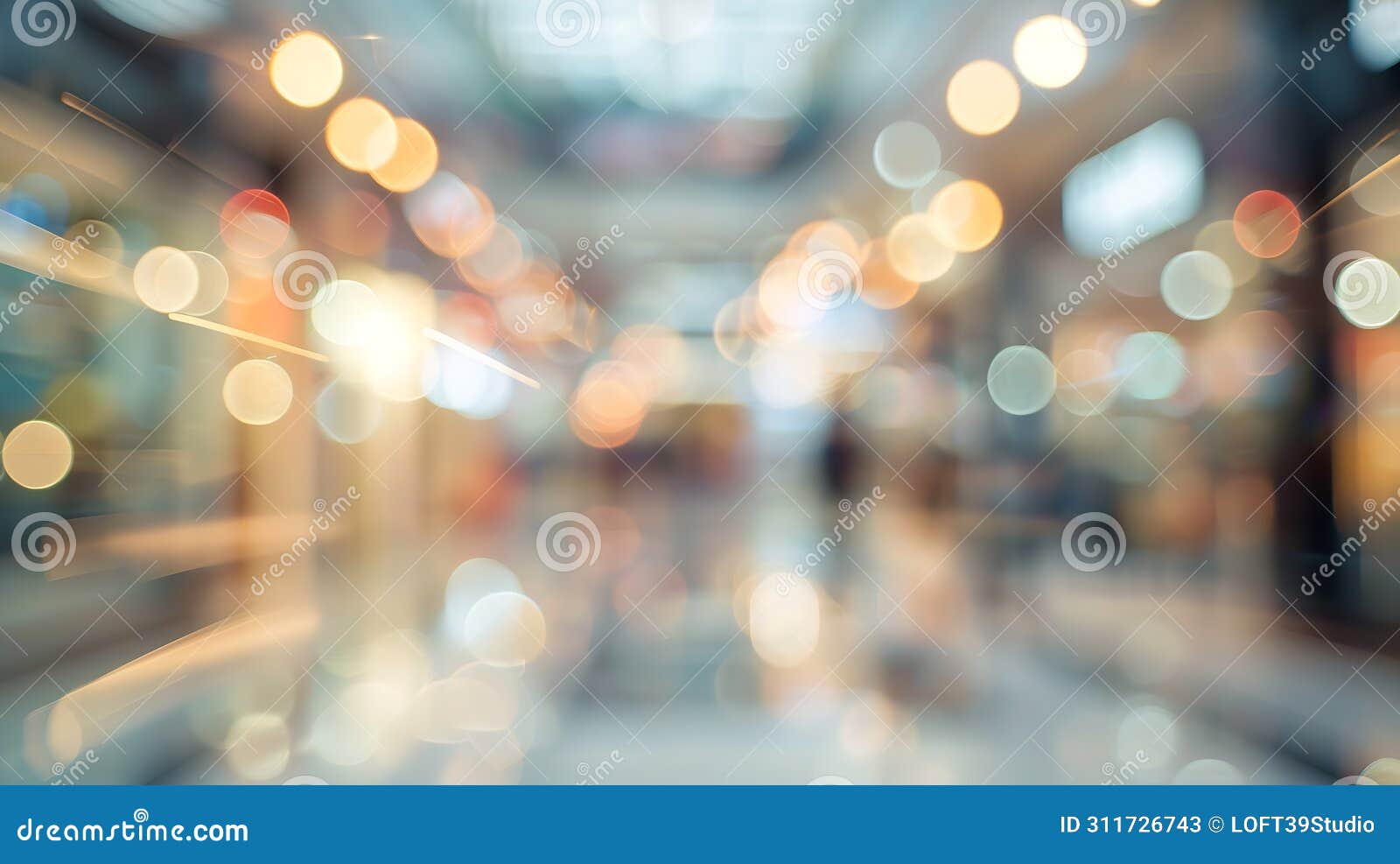 generative ai abstract blur with bokeh and defocused shopping mall in deparment store for background business conc