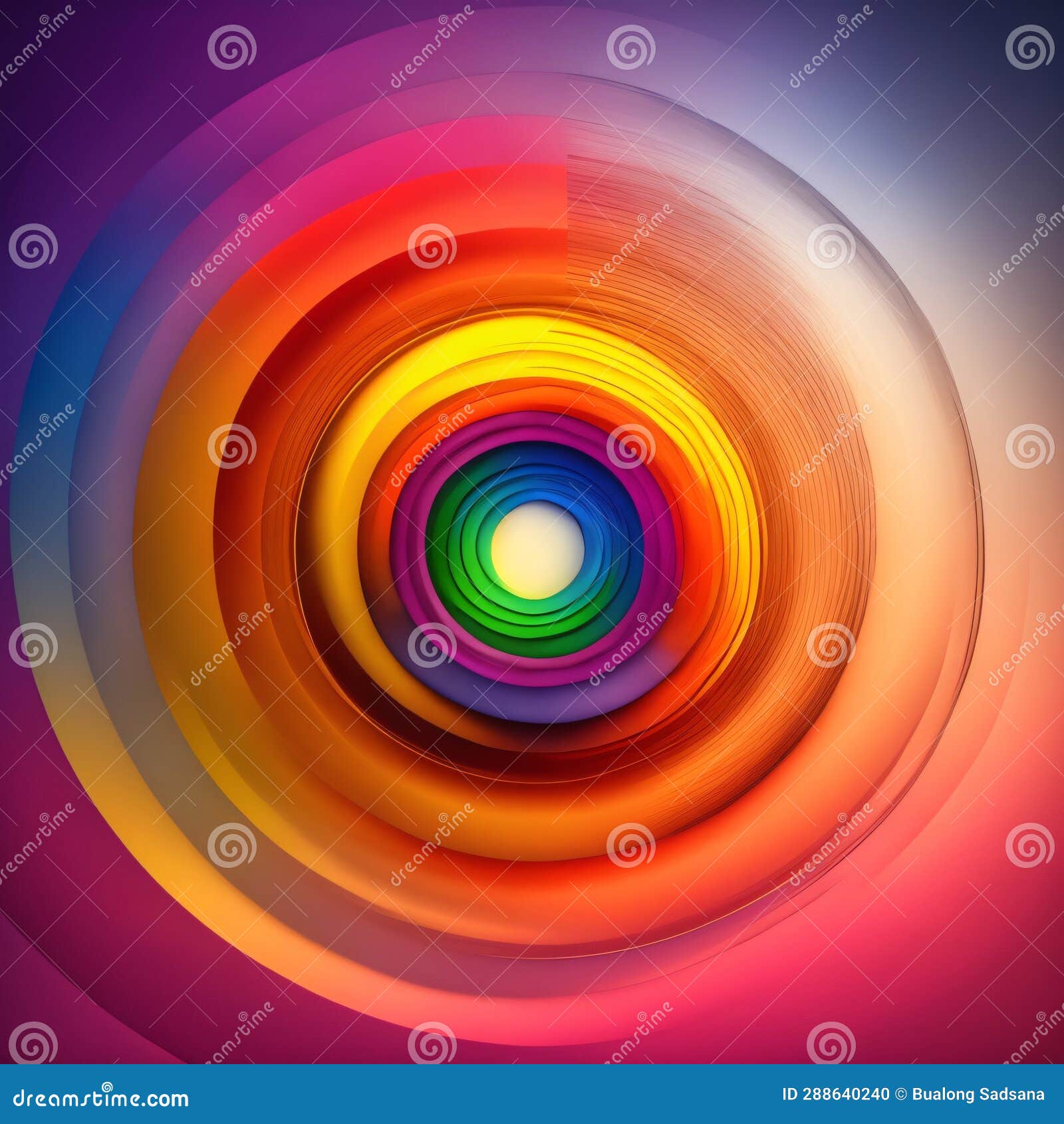 generative ai , abstract 3d rainbow with clouds and colorful balloons
