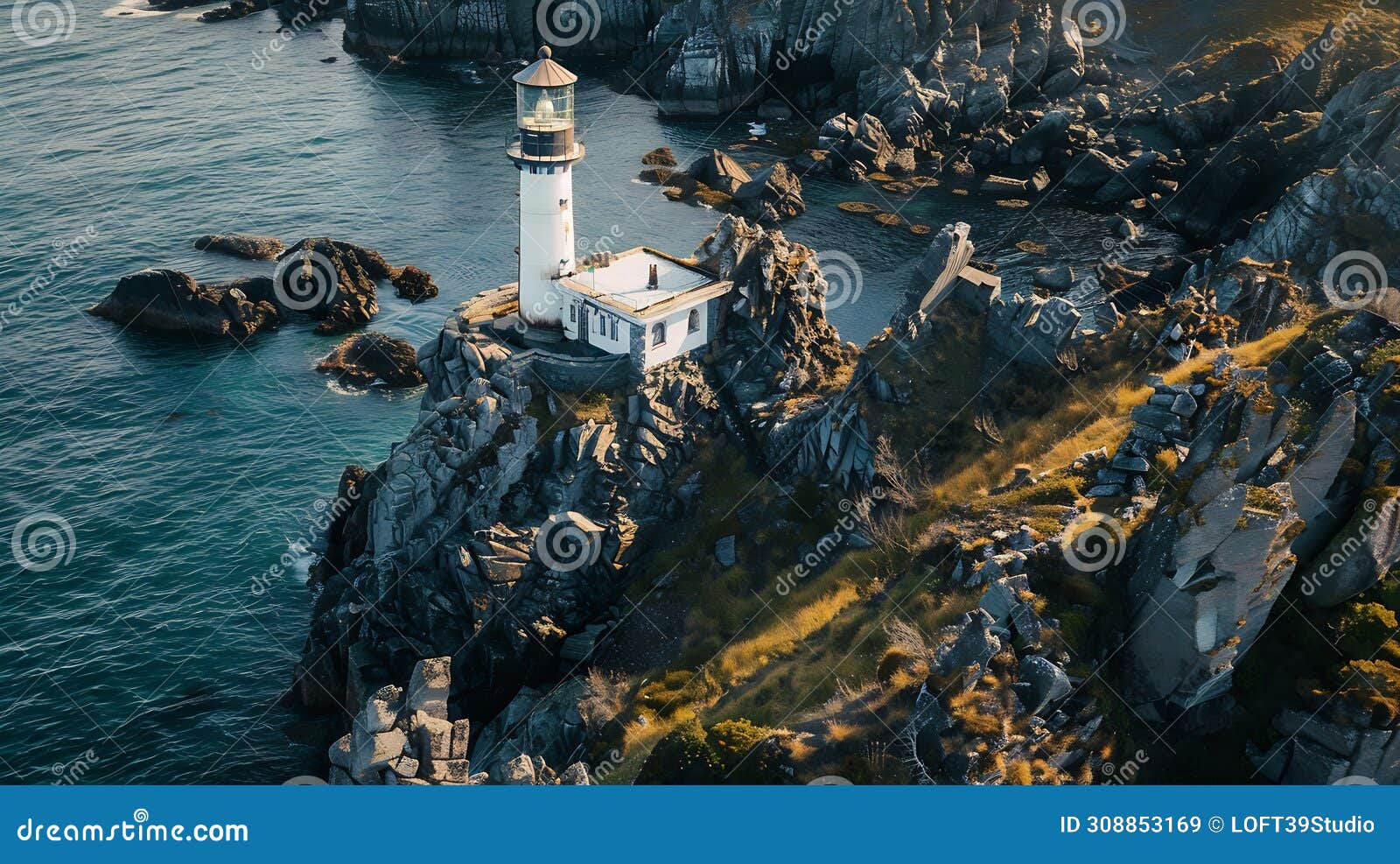 generative ai aerial view of the aniva lighthouse sakhalin island russia business concept.