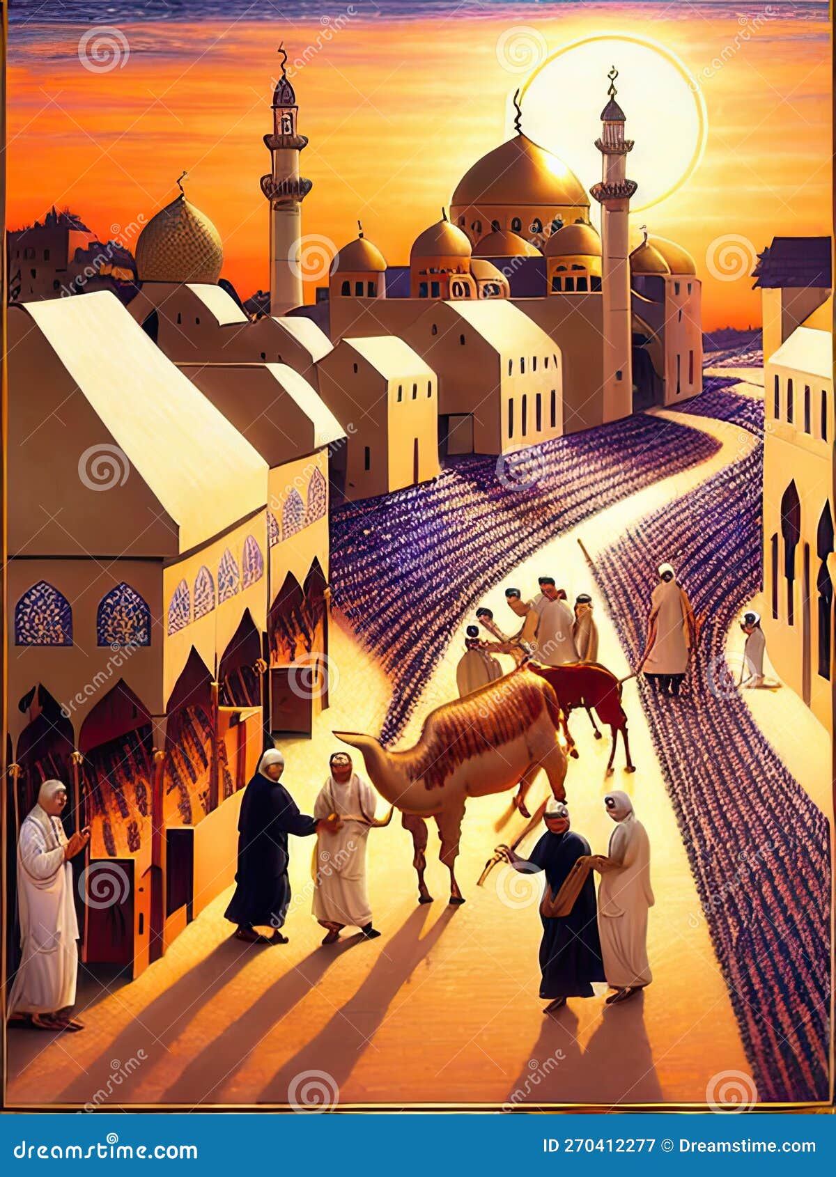 Arafah (Eve of Eid AlAdha) Holiday Depiction. Generative AI Stock