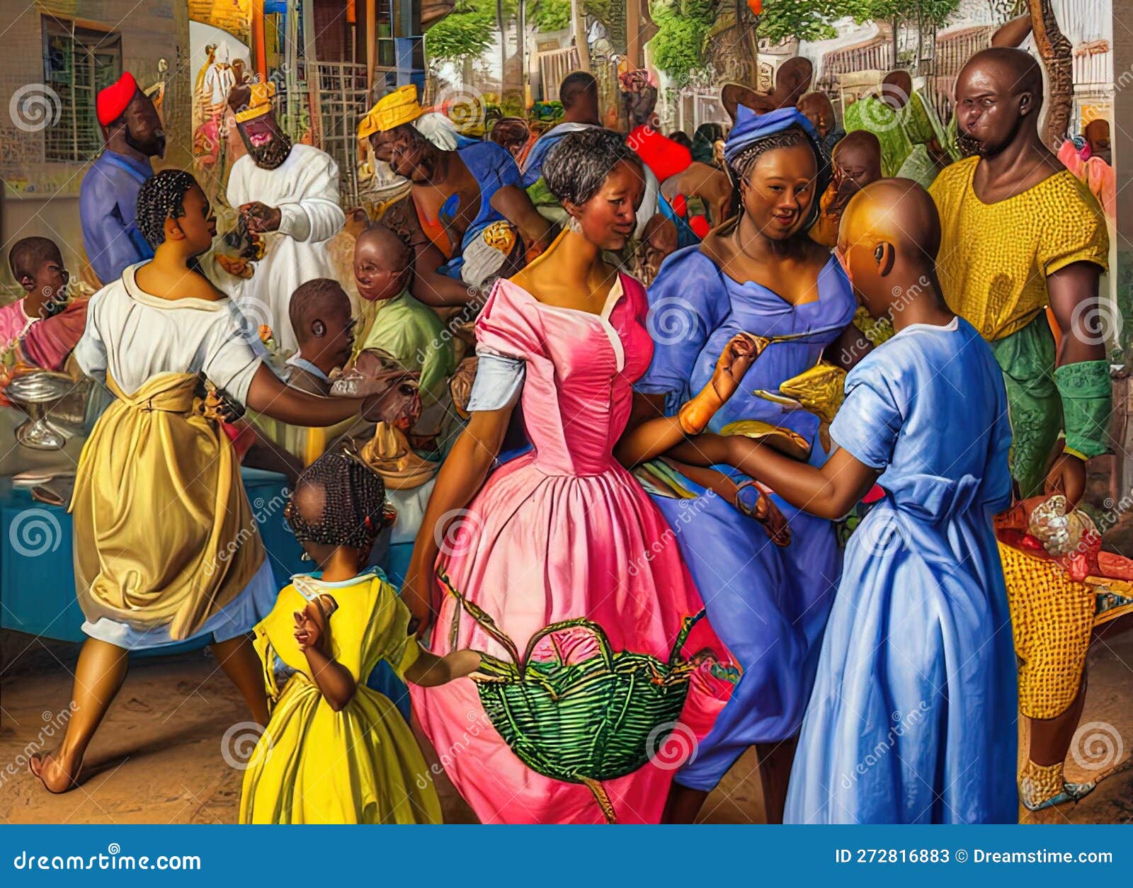 Easter Holiday Scene in Accra,Greater Accra,Ghana. Stock Illustration - Illustration of group 