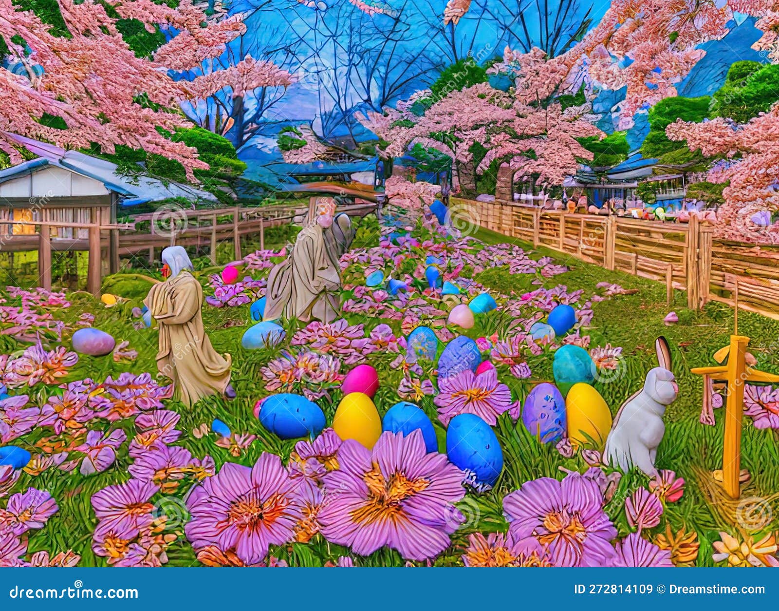 easter holiday scene in hino,t?ky?,japan.