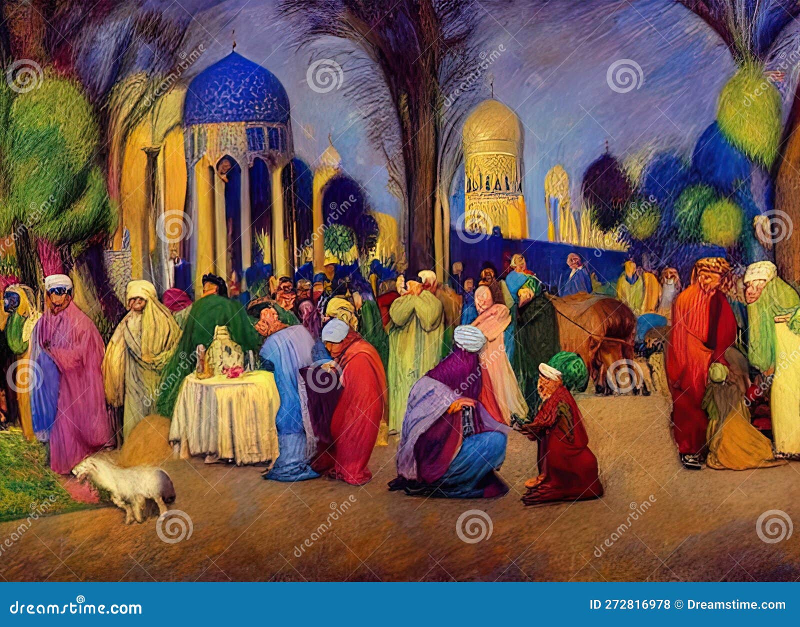 Easter Holiday Scene in Mashhad,Khor?s?n-e Ra?av?,Iran. Stock