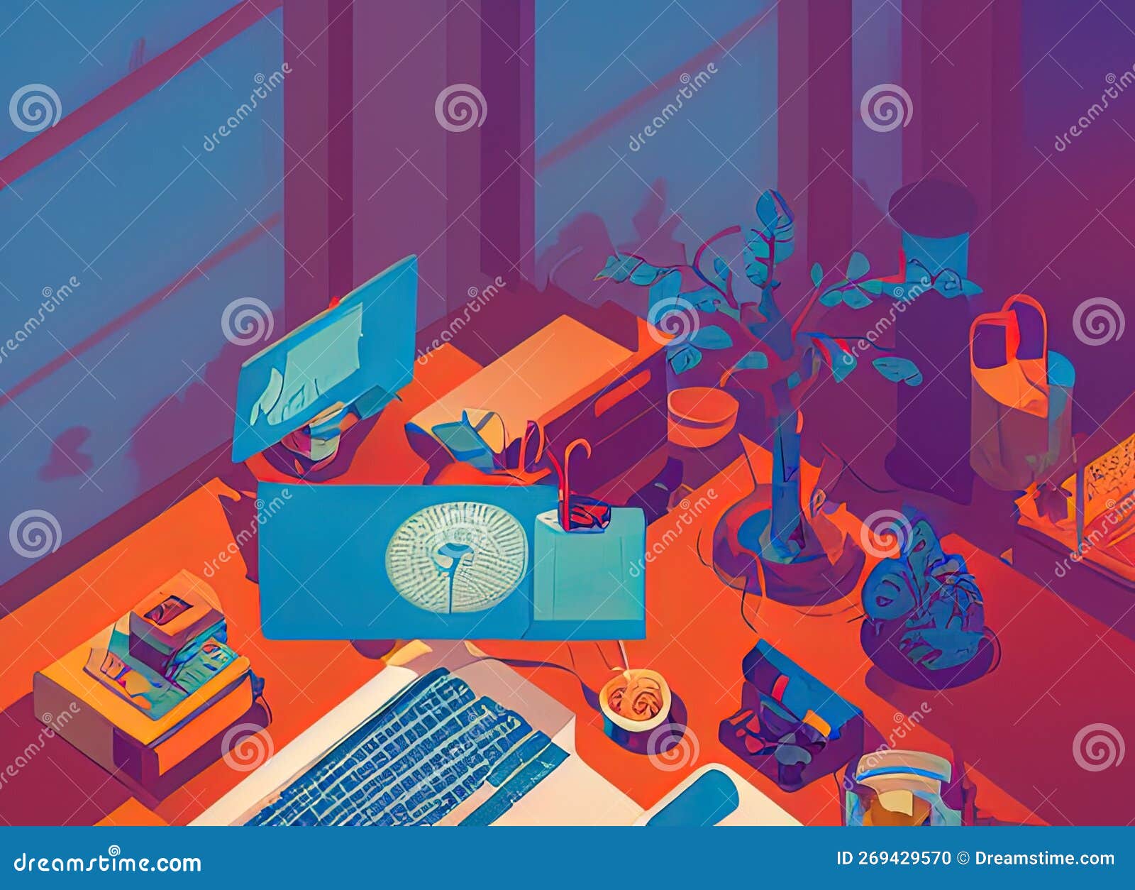 Junior Front End Developer Job Fictional Work Environment. Stock Illustration Illustration of