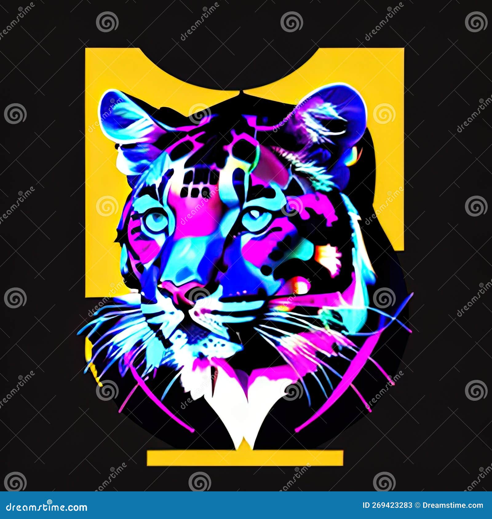 clouded leopard animal style print  logo. generative ai.