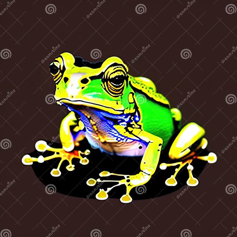 Desert Rain Frog Animal Style Print Design Logo. Generative AI. Stock