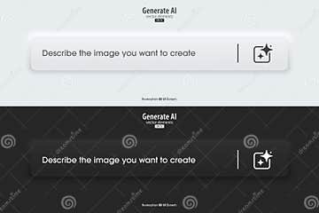 Generative AI Bar. Input Prompt As Commands for Create. Black and White ...