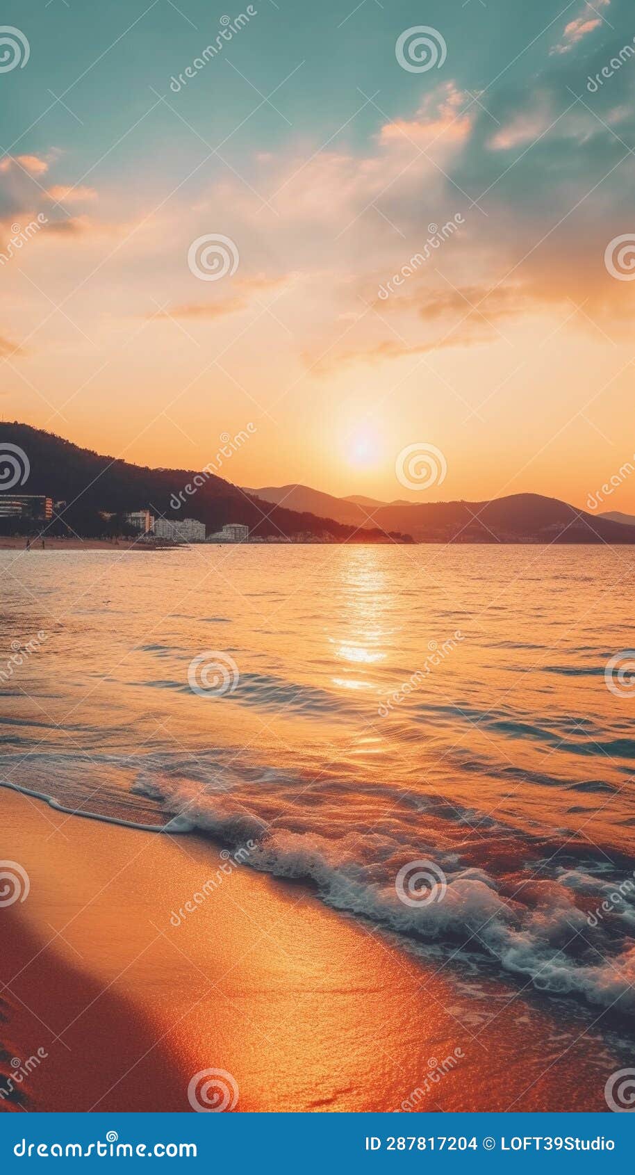 AI Generative Panoramic beautiful seascape of the Mediterranean