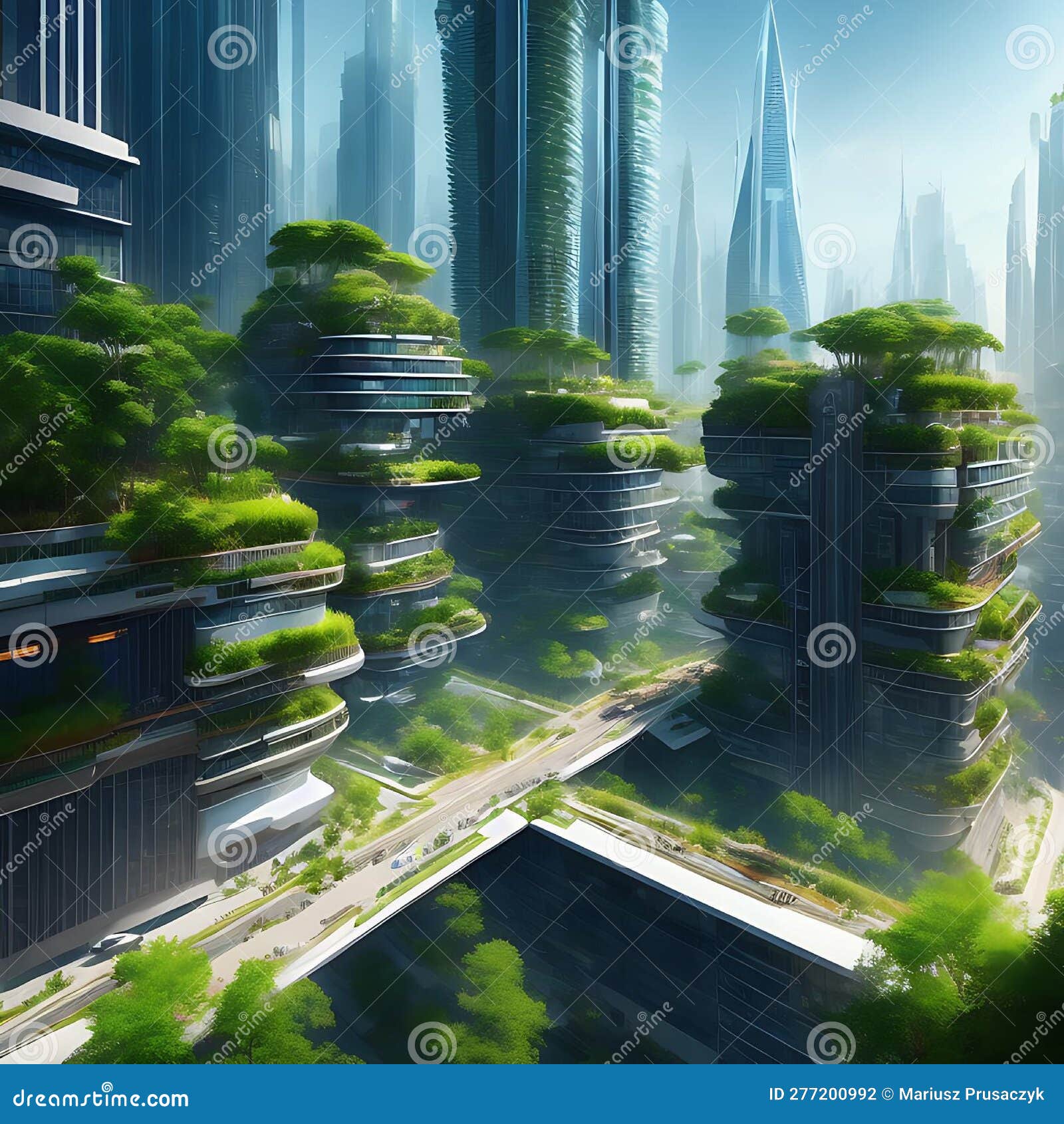 Generative AI. the City of the Future. a Futuristic Vision of a Modern ...