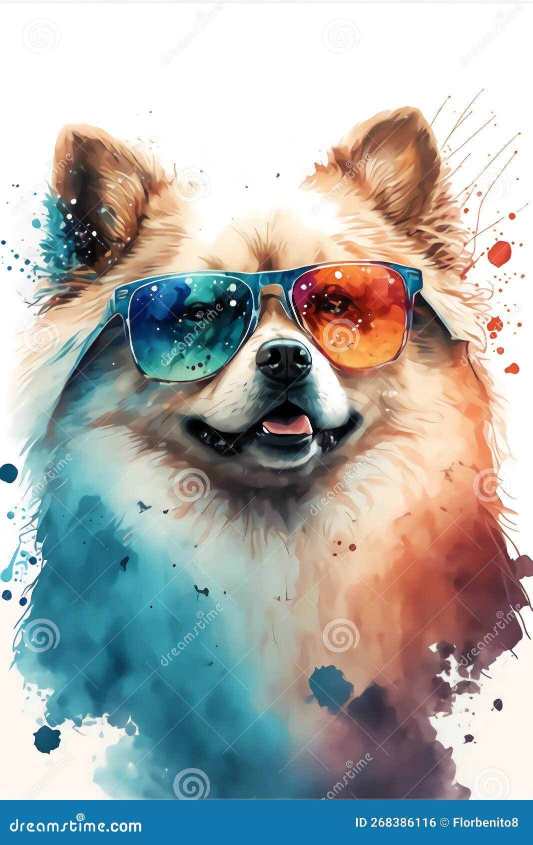 Generative AI Drawing of an Adorable Dog Wearing Sunglasses Stock Photo Image of sticker