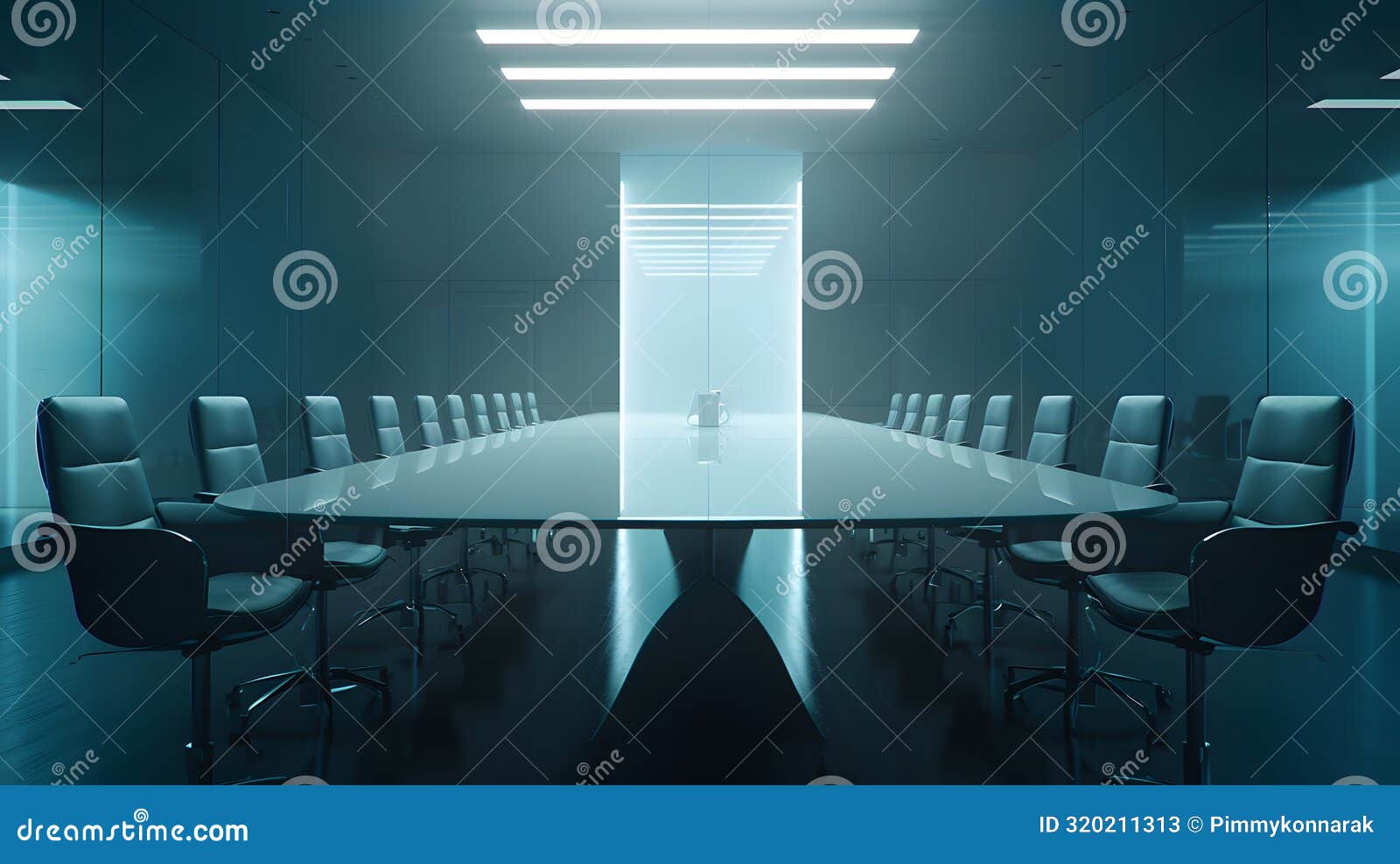 generative ai high level meeting of excutive room is decorated with stylish table and chairs around conference roo
