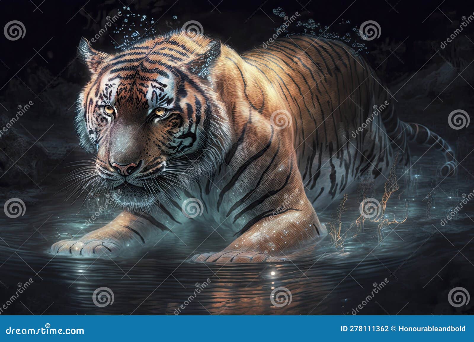 generative ai  of colorful vibrant irridescent phantasmal tiger