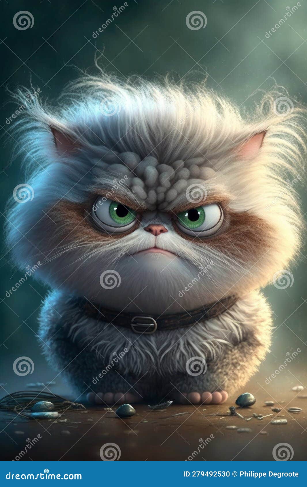 Premium AI Image  Colorful naturalistic angry cat Illustration AI  Generative