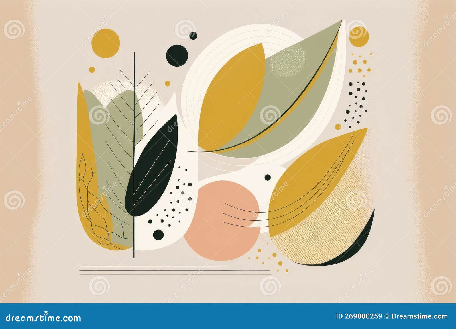 Generative AI Illustration of Muted Color Nature Theme Abstract