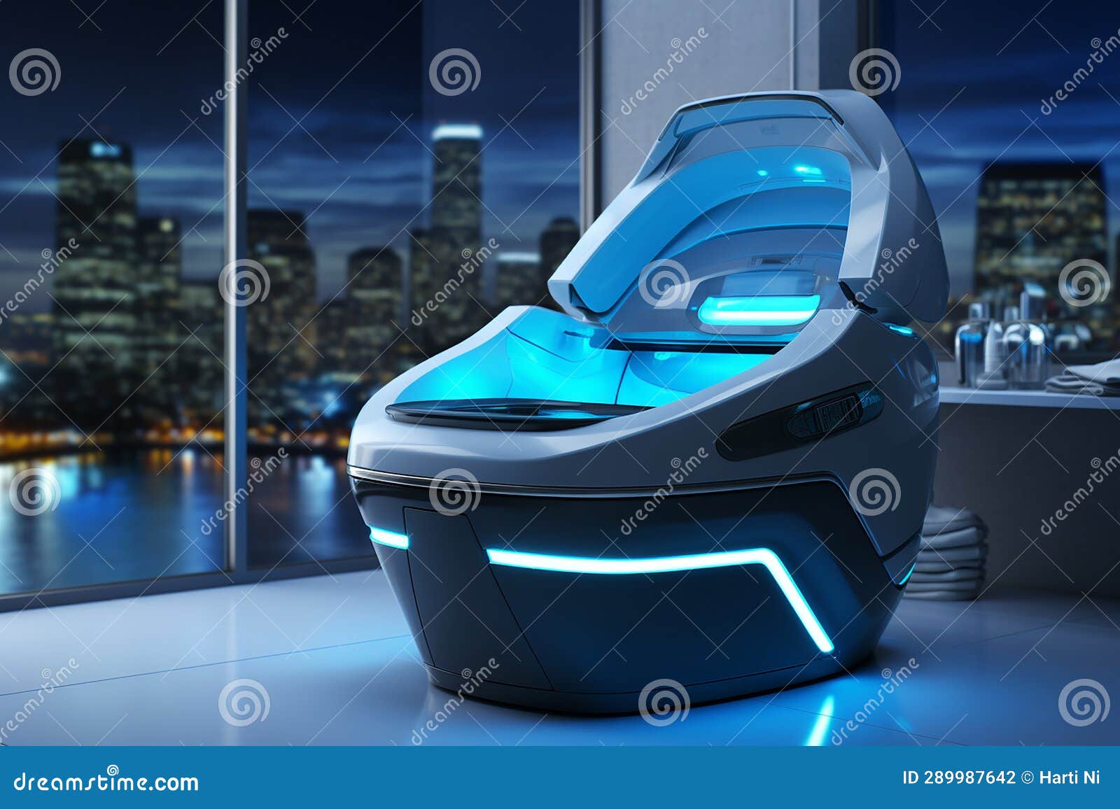 Generative AI Image of Modern Futuristic Toilet with Advanced