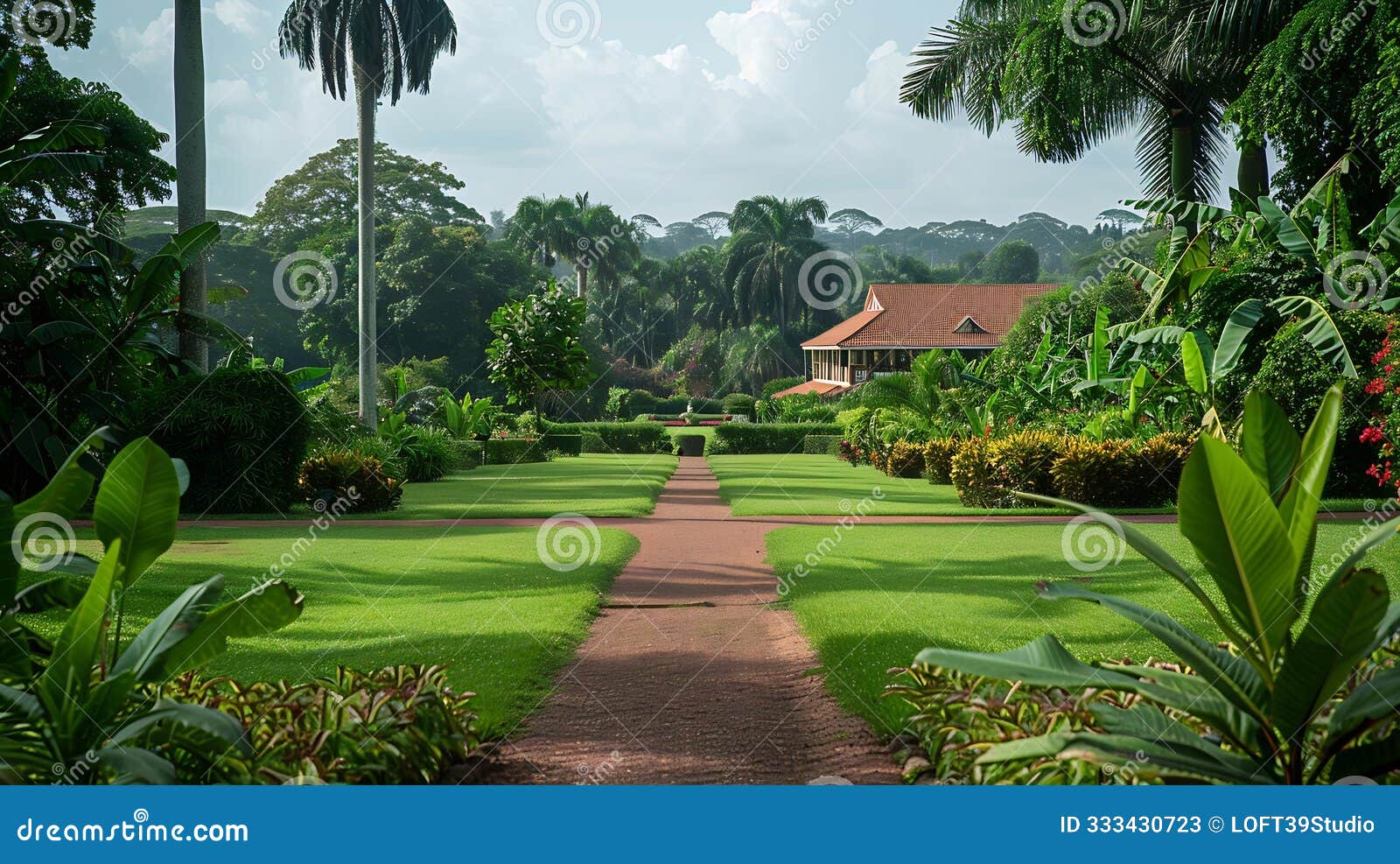 generative ai landscape of entebbe botanical gardens uganda business concept.