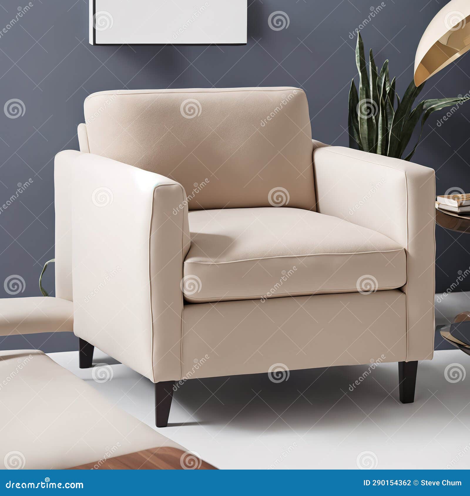 Generative AI, Luxurious and Comfortable Single Sofa Closeup Stock