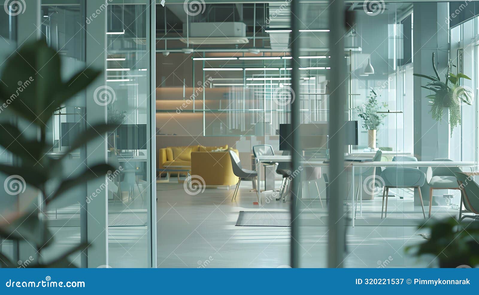 generative ai in a setting of modern glasswalled business startup offices the open airy workspace reflects a conte