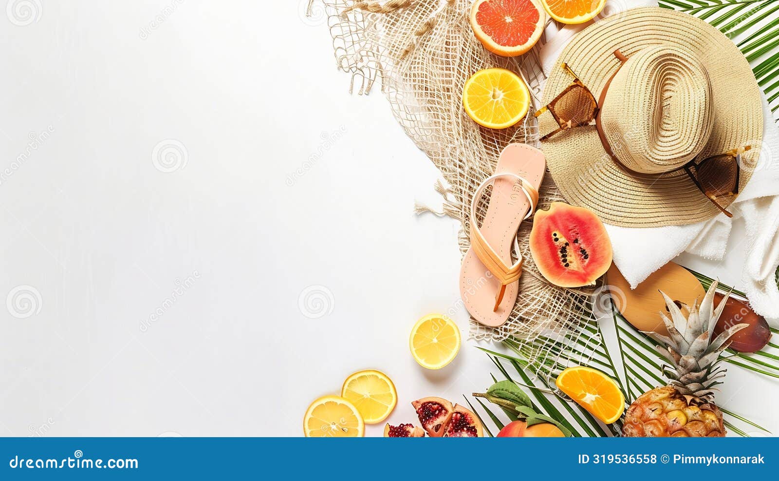 generative ai summer mood layout flatlay of summer natural espadrillas and sandals straw sunhat beach rafia and ne