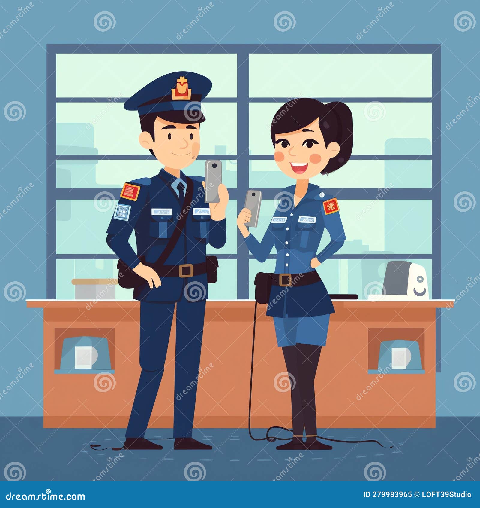 generative ai tiny customs officer characters-
