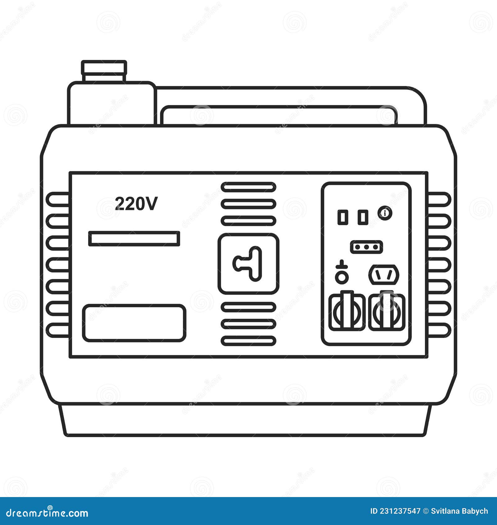 Generator Vector Icon.Outline Vector Icon Isolated on White Background