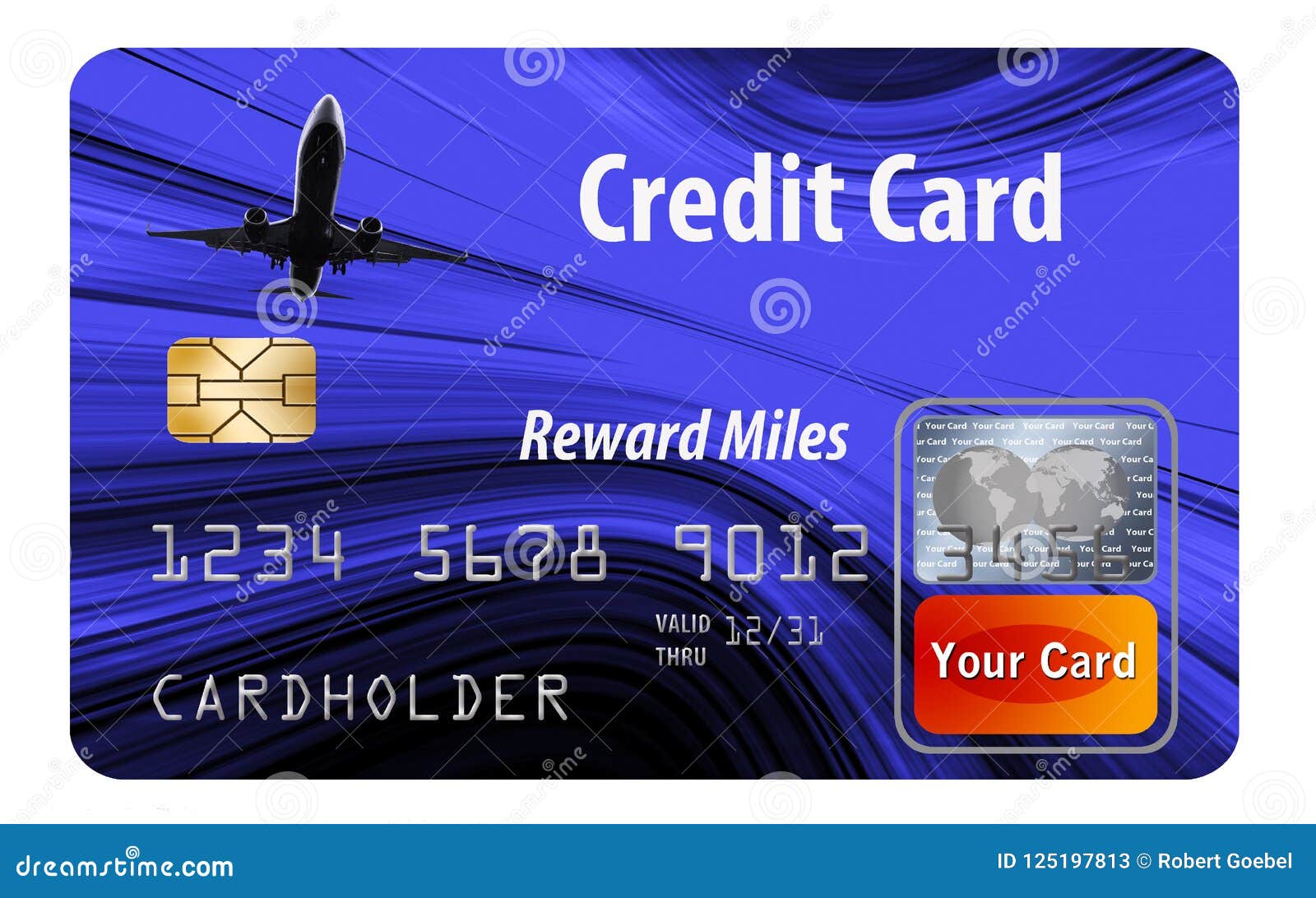 Credit Card That Rewards Users With Airline Miles And Points Stock Illustration Illustration Of Card Flexible 125197813