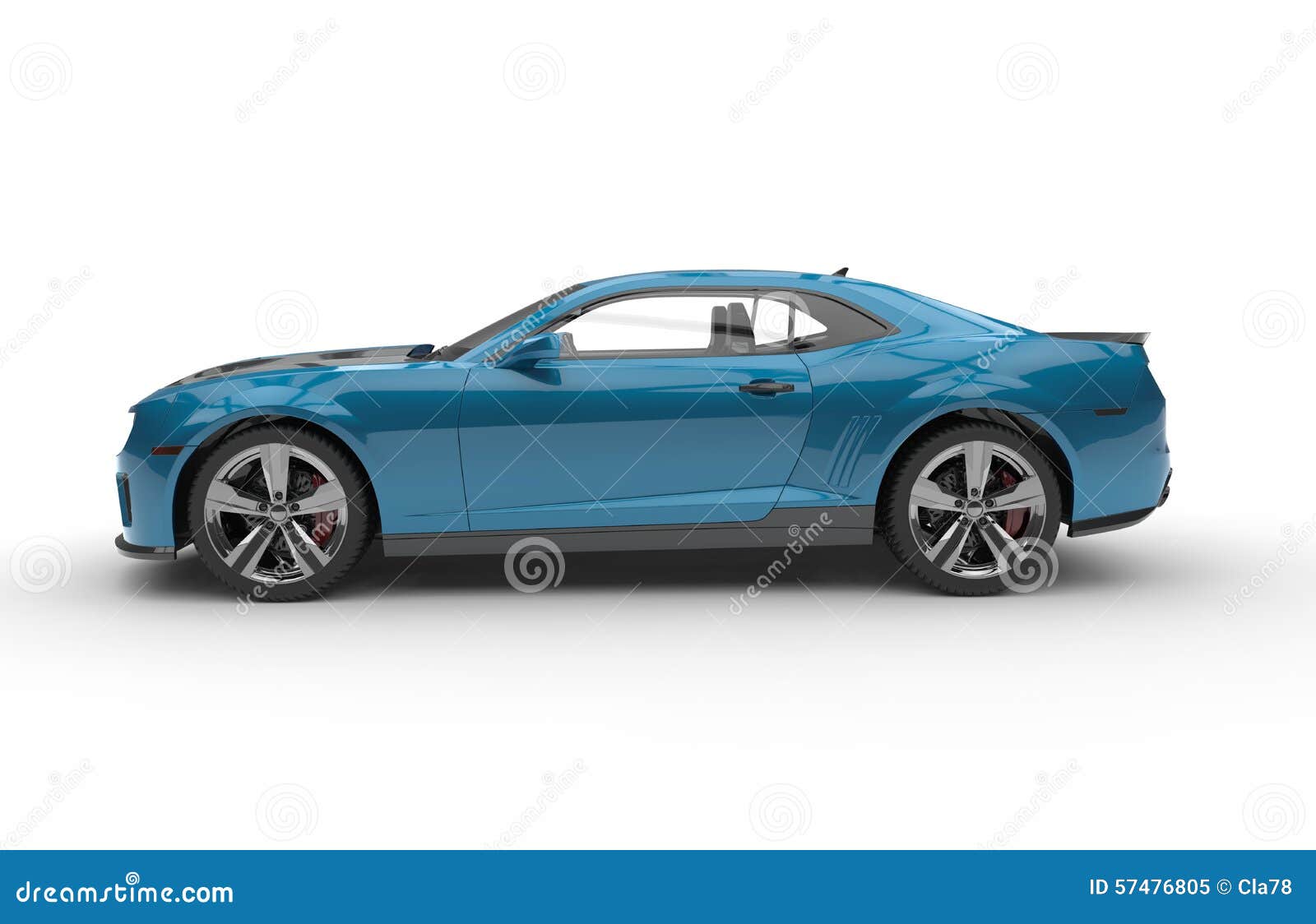 Generic Blue Sport Car on a White Background Stock Illustration Illustration of metallic