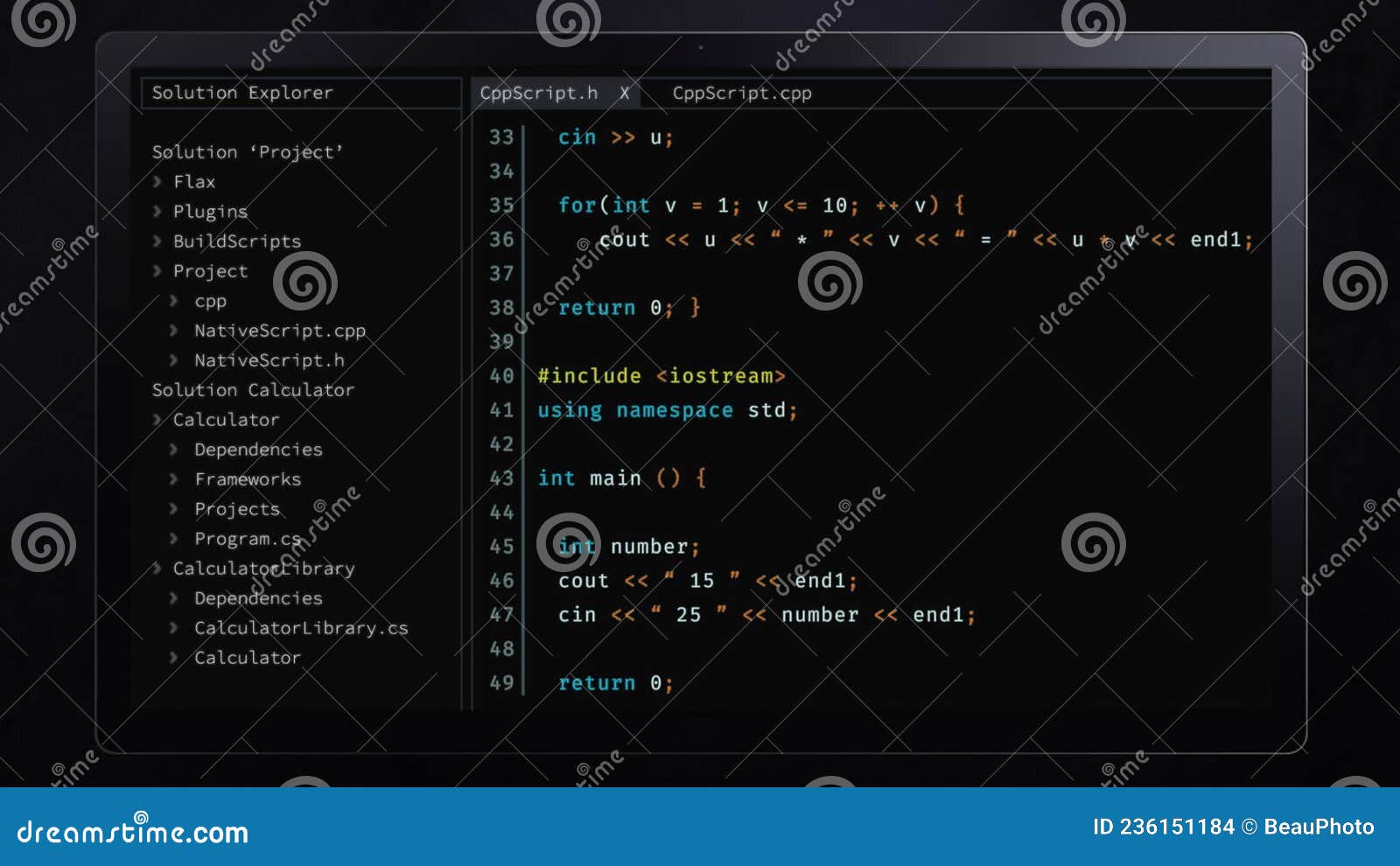 C++ Source Code stock footage. Video of java, browser - 236151184