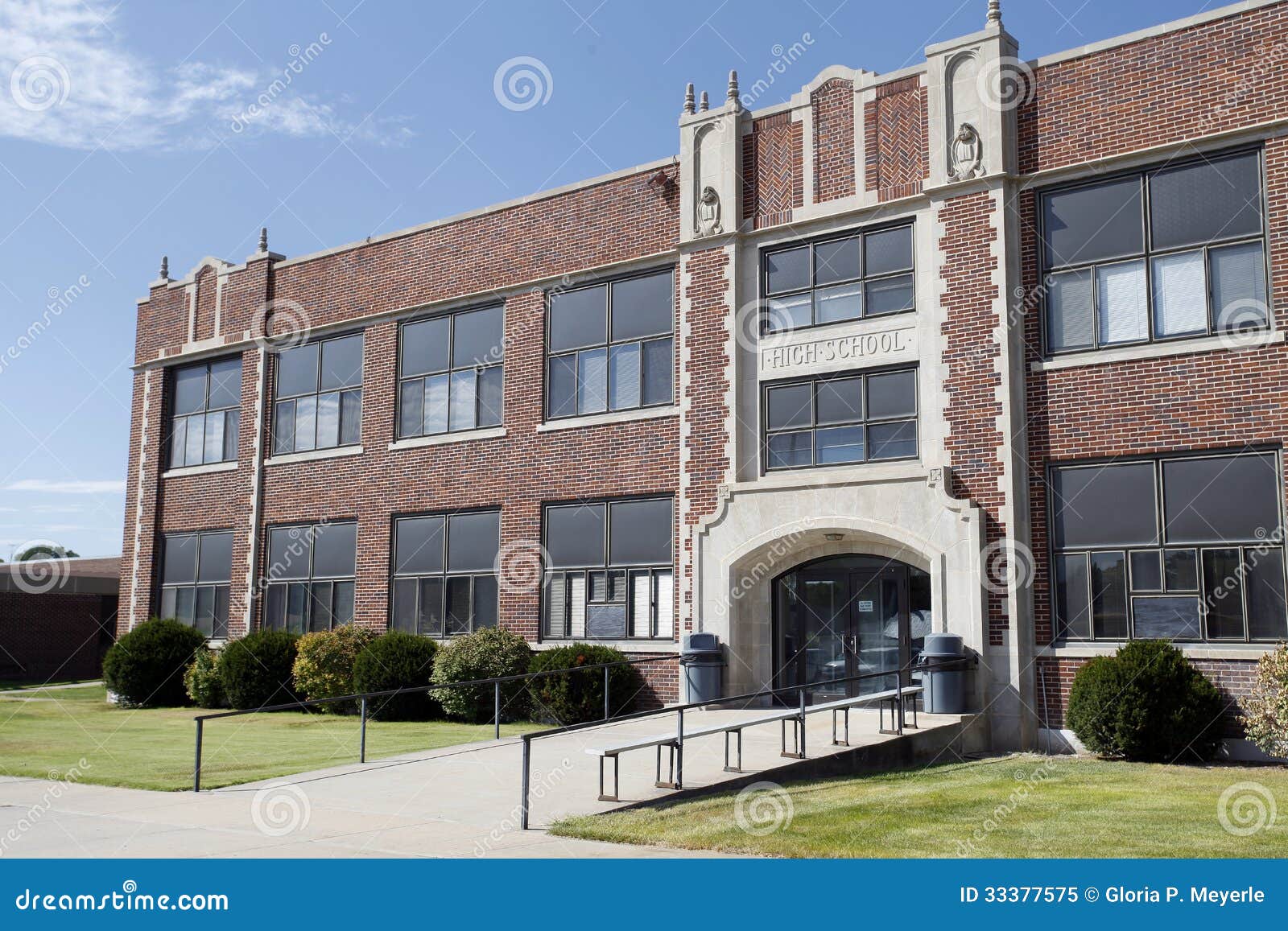 generic high school entrance building exterior