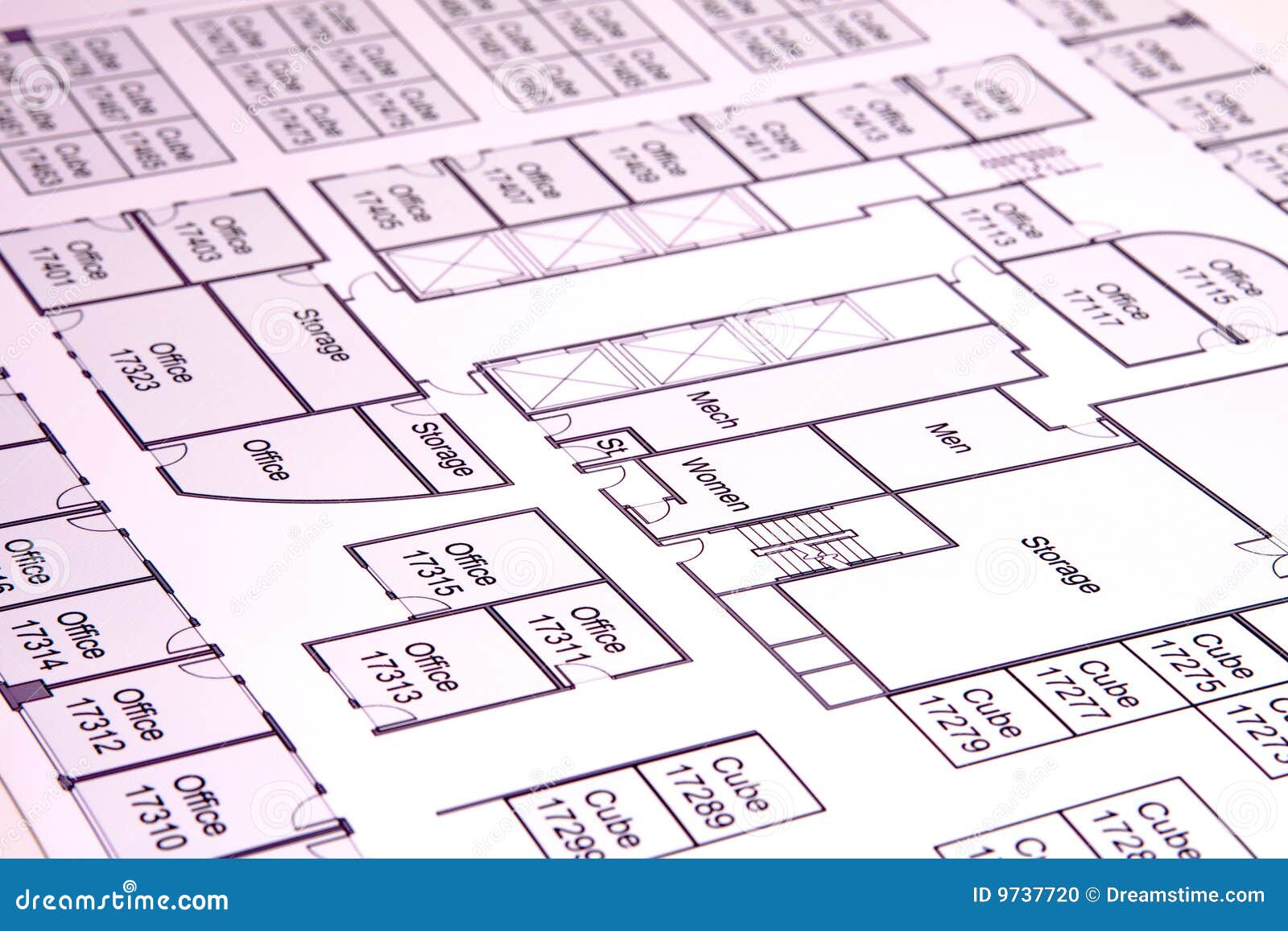 Generic Office Blueprint stock photo. Image of building - 9737720