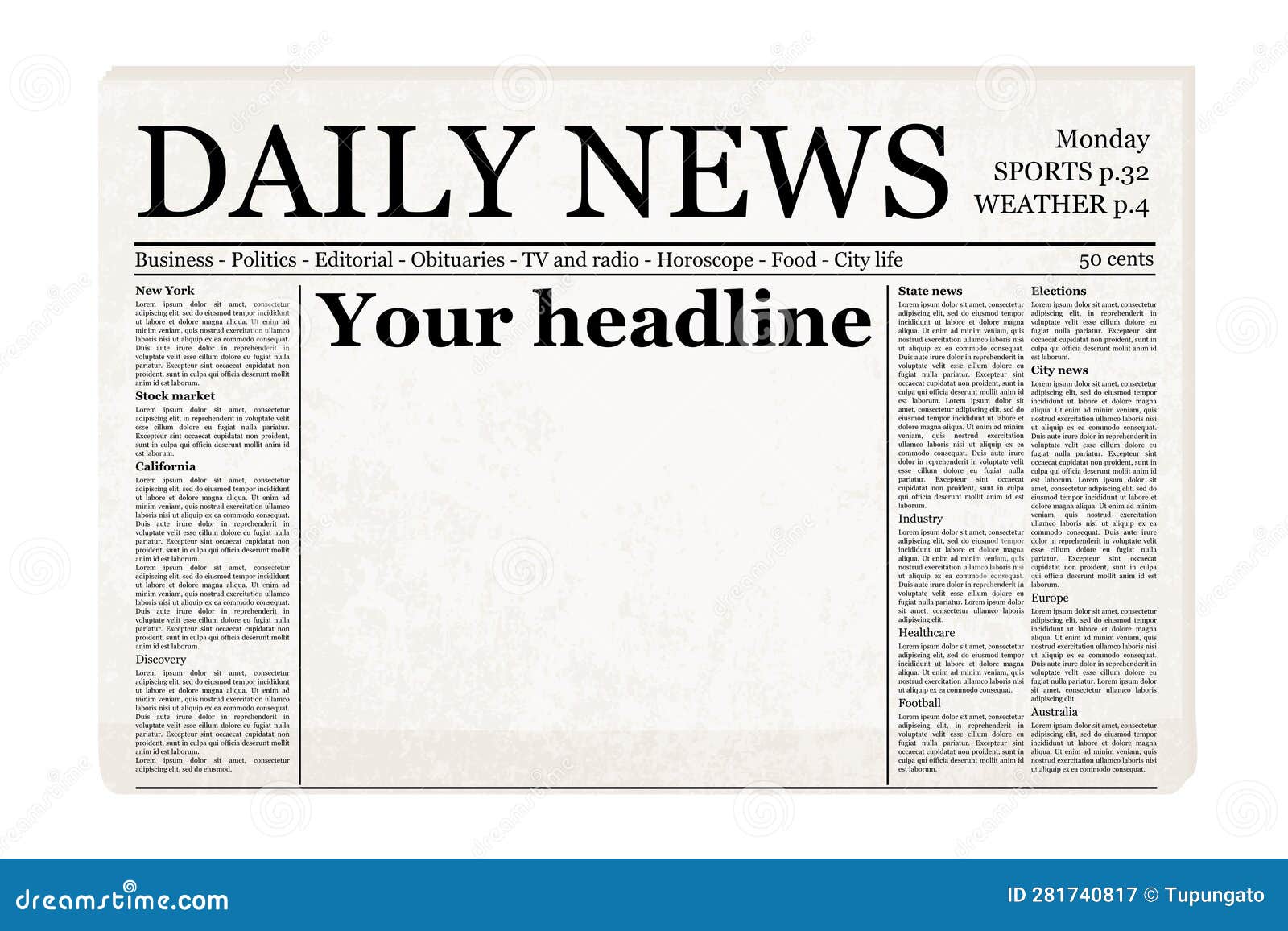 Generic Old Newspaper Vector Template Stock Vector Illustration Of generic-old-newspaper-vector-template-stock-vector-illustration-of