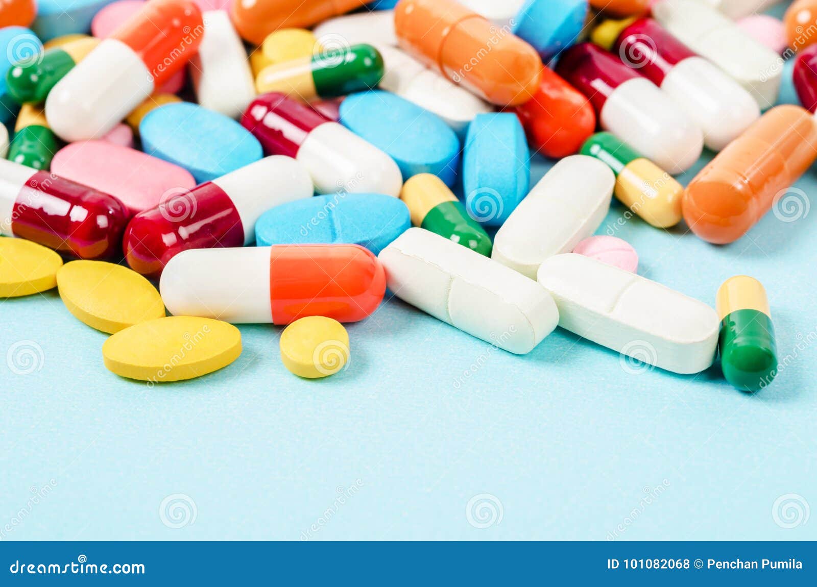 generic prescription medicine drugs pills and assorted pharmaceutical tablets.
