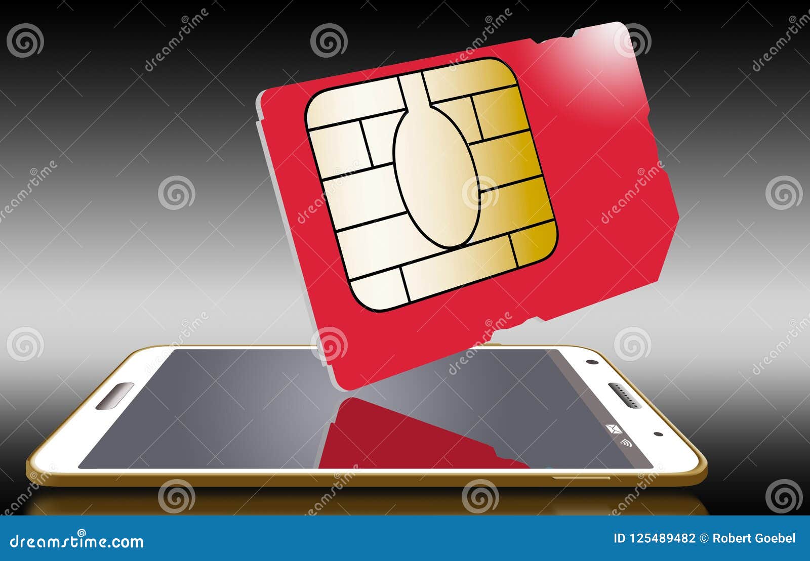 This is a Generic Sim Card for a Cell Phone. Stock Illustration