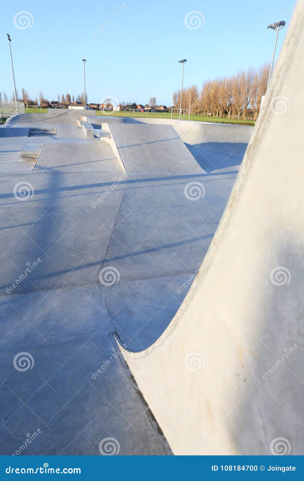 generic skatepark ramps high view to show scale