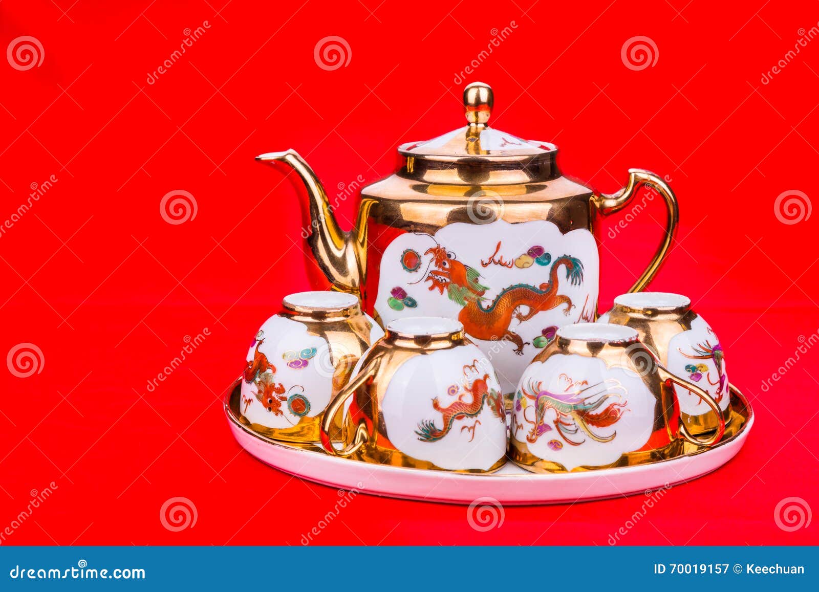 Generic Traditional Chinese Tea Set Used in Wedding Tea Ceremony Stock